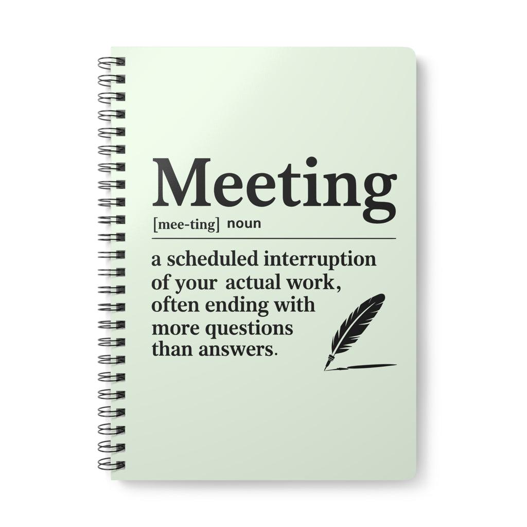 Meeting definition spiral A5 notebook