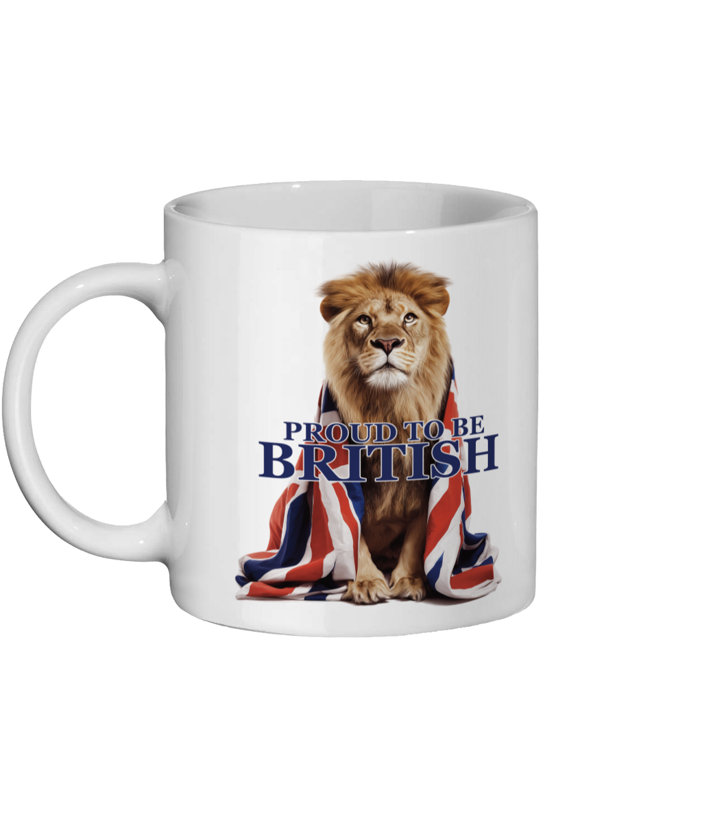 British Regal Lion Coffee Mug - Proud to be British 11oz