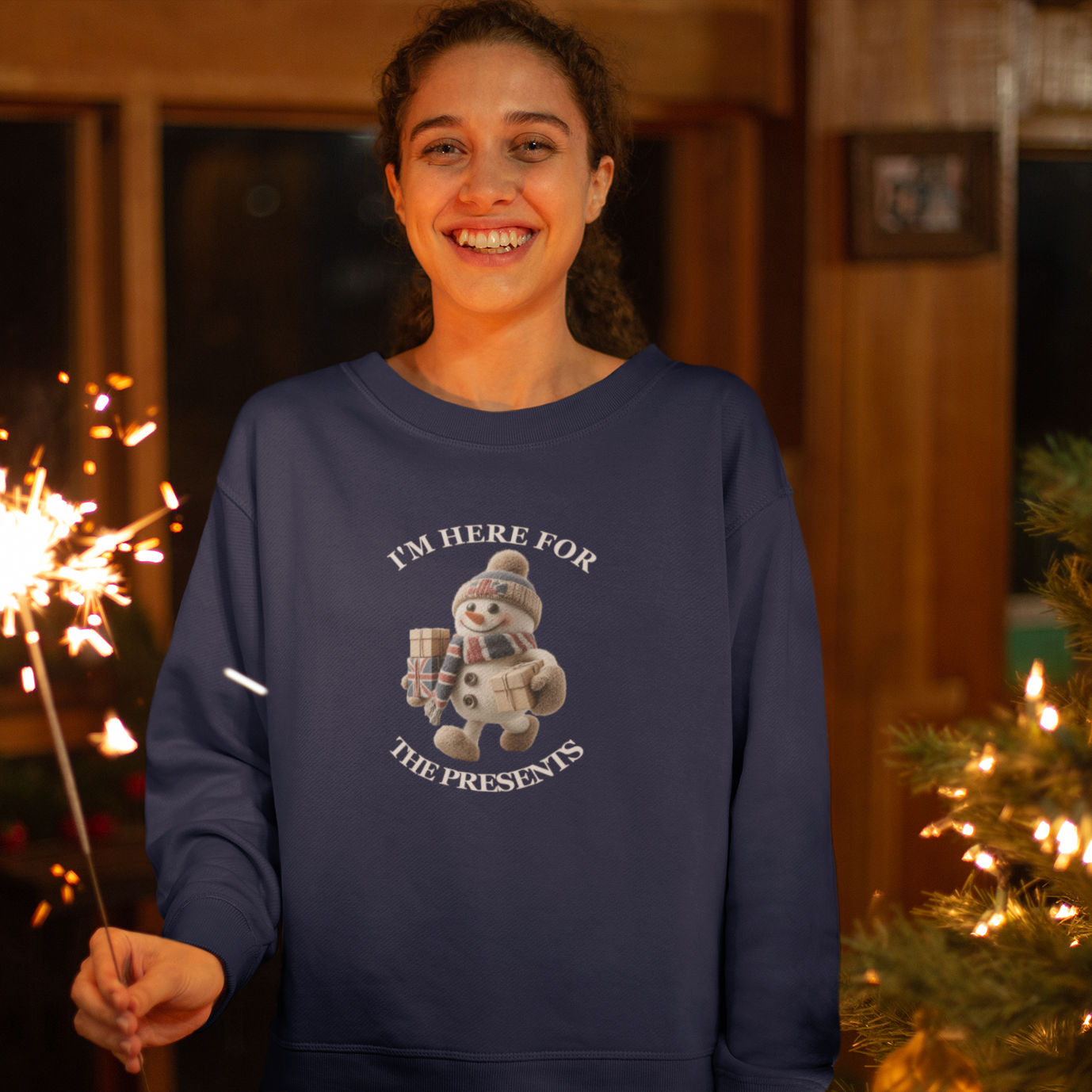 Here For The Presents Funny Christmas Sweatshirt