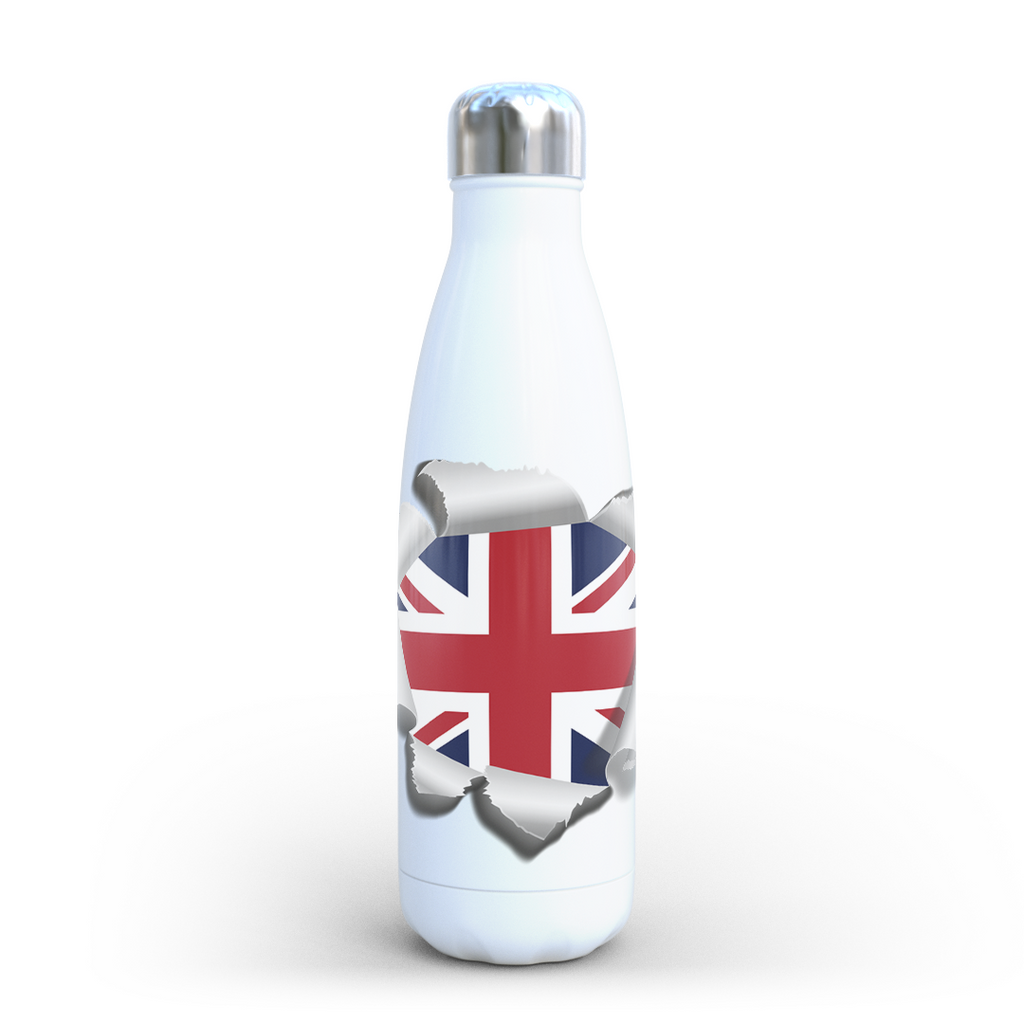 500ml Union Jack Insulated Water Bottle – Stainless Steel UK Flag Drinks Flask
