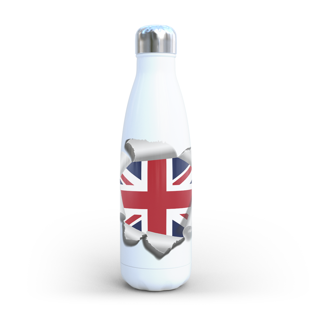 500ml Union Jack Insulated Water Bottle – Stainless Steel UK Flag Drinks Flask