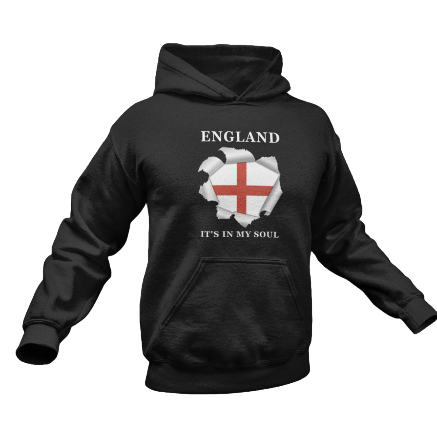 England Flag Cotton Hoodie: Patriotic UK Pride Pullover