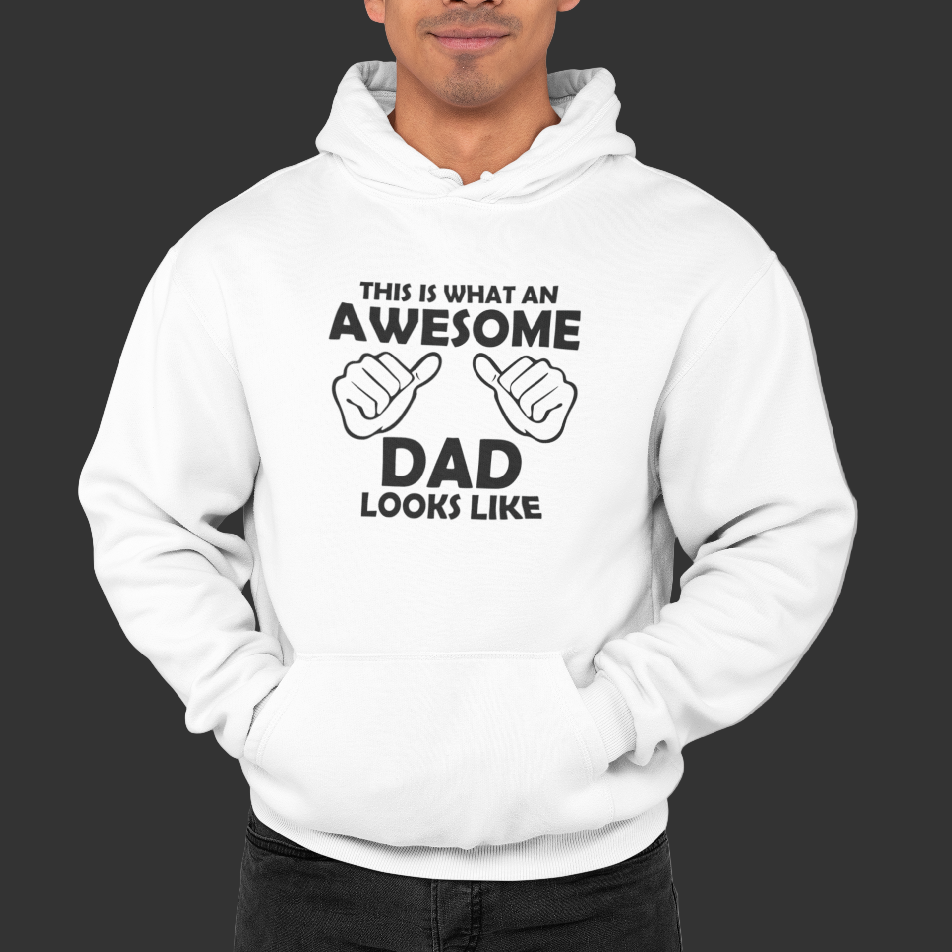Awesome Dad Hoodie – Funny Father Gift with Thumbs Up Graphic
