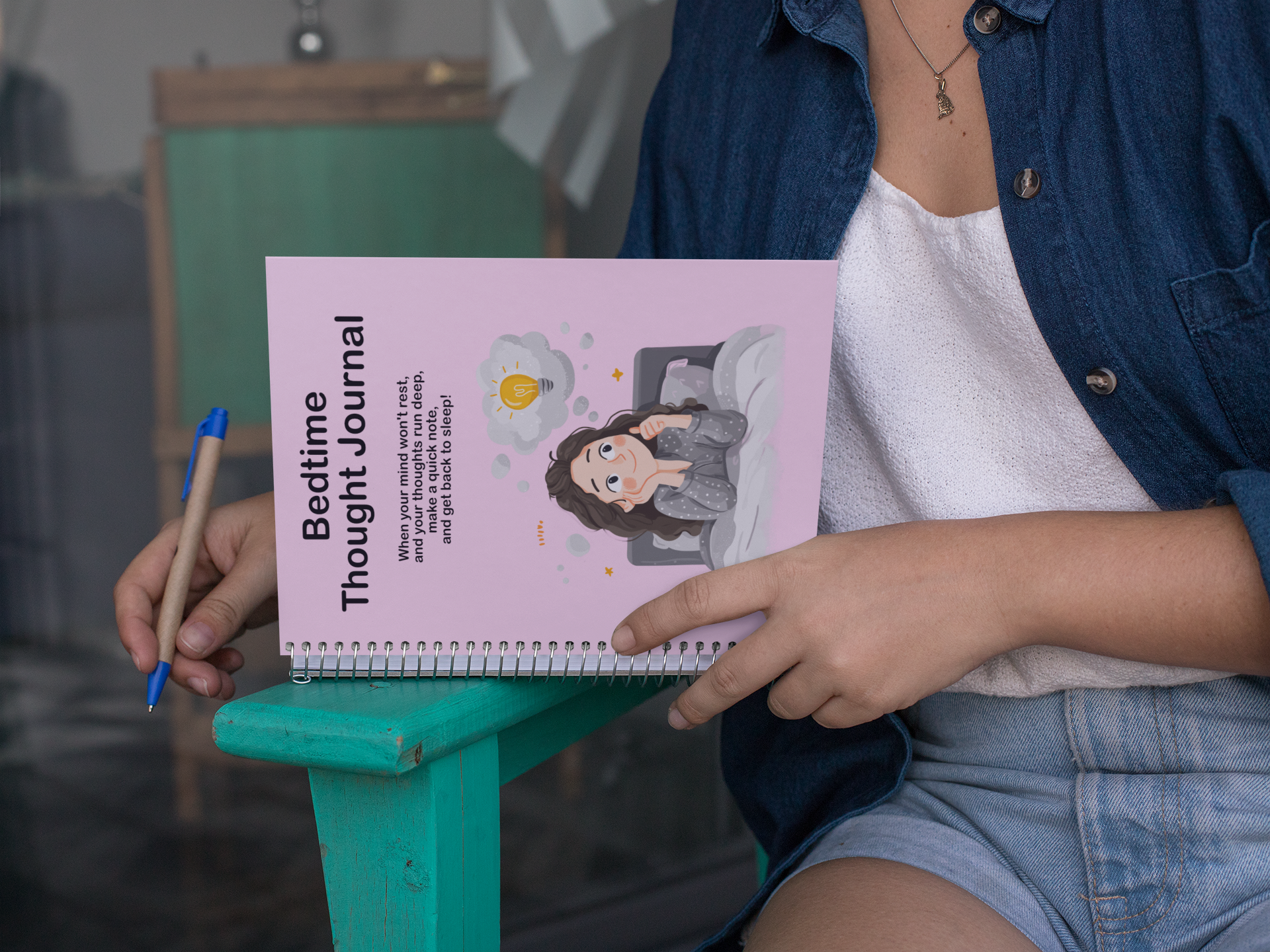 Bedtime Thought Journal: A5 Spiral Notebook for Anxiety Relief