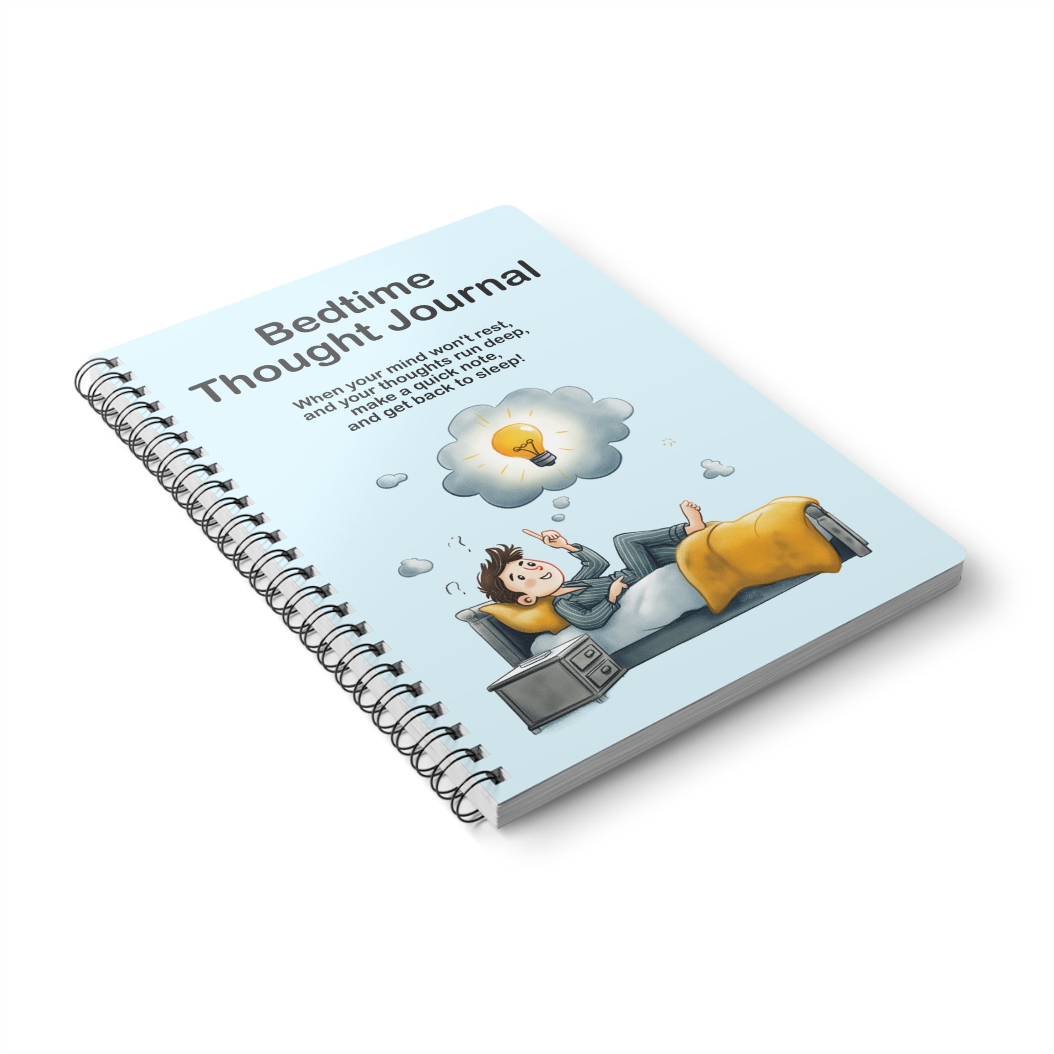 Bedtime Thought Journal: A5 Spiral Notebook for Anxiety Relief