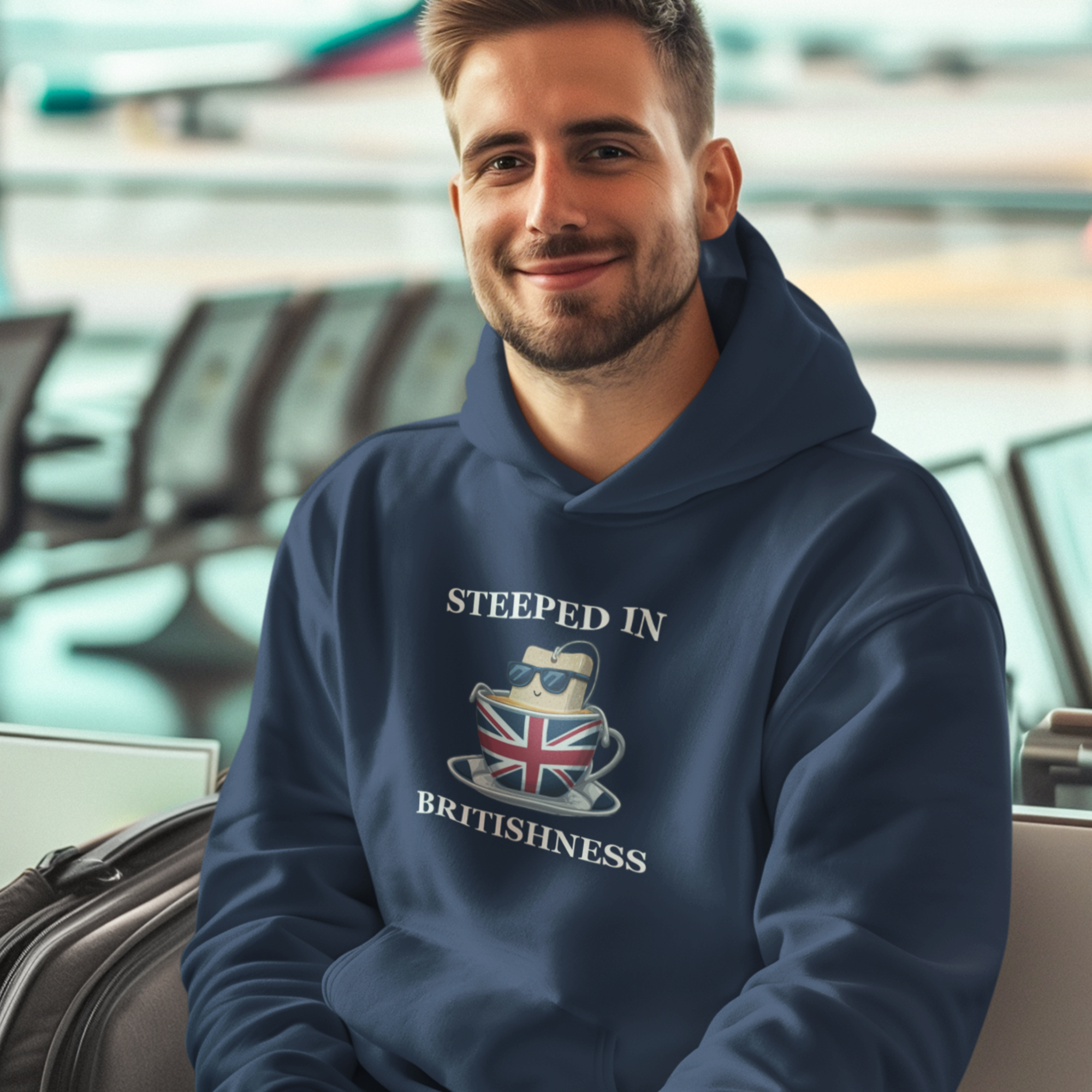 Funny British Tea Hoodie: Union Jack Teacup, British Pride