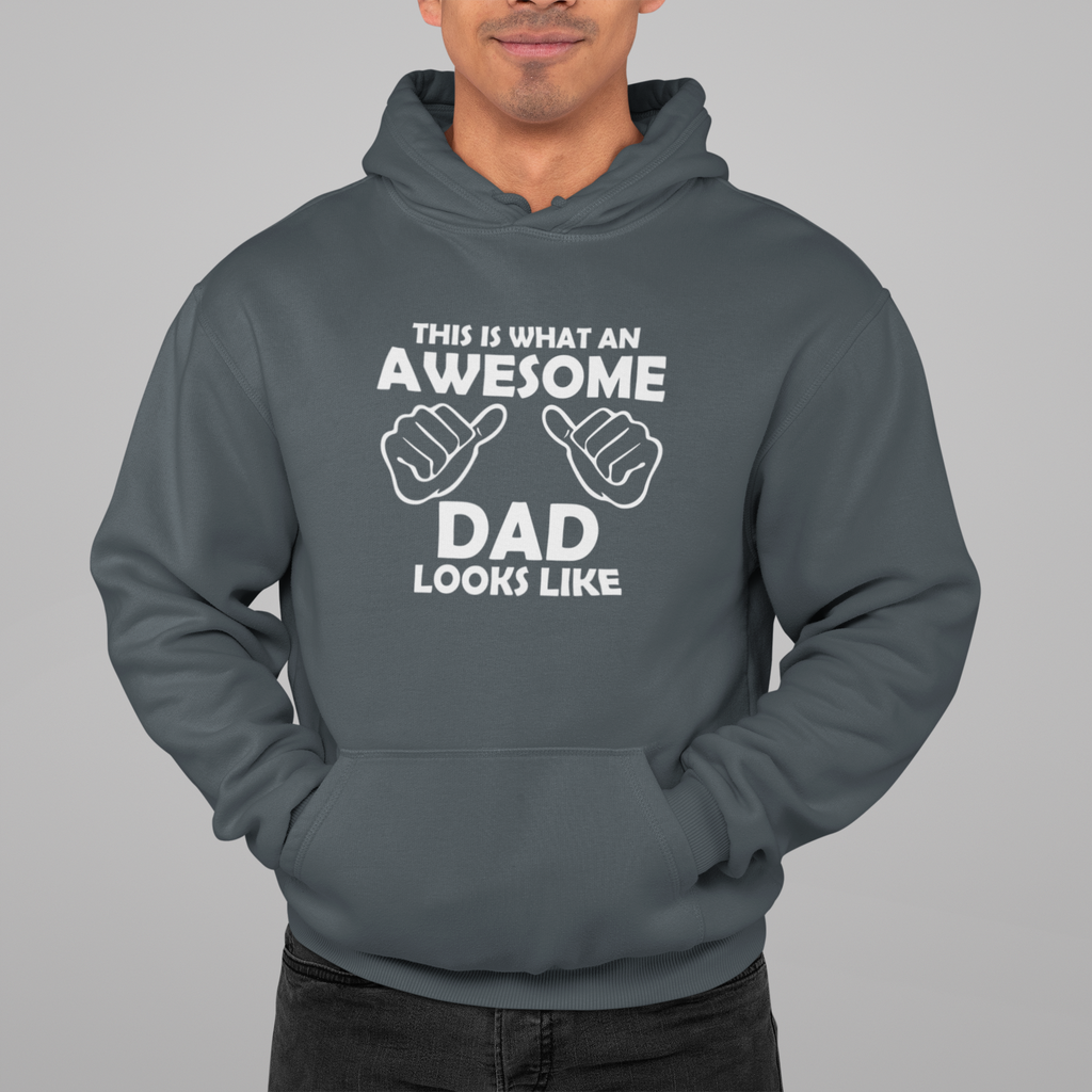 Awesome Dad Hoodie – Funny Father Gift with Thumbs Up Graphic