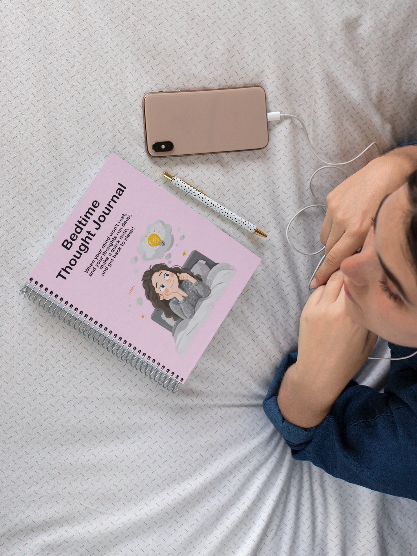 Bedtime Thought Journal: A5 Spiral Notebook for Anxiety Relief