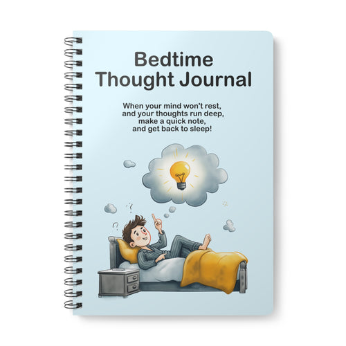 Bedtime Thought Journal: A5 Spiral Notebook for Anxiety Relief