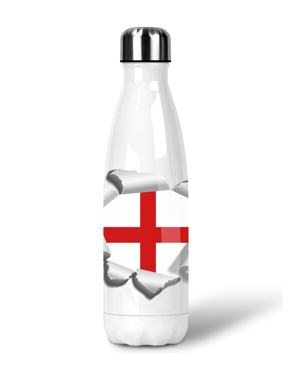 England St George’s Cross Water Bottle – 500ml Stainless Steel Insulated Flask – English Flag