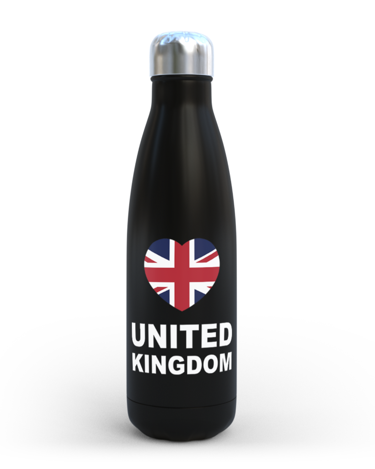 Union Jack Heart Water Bottle: British Travel Gift