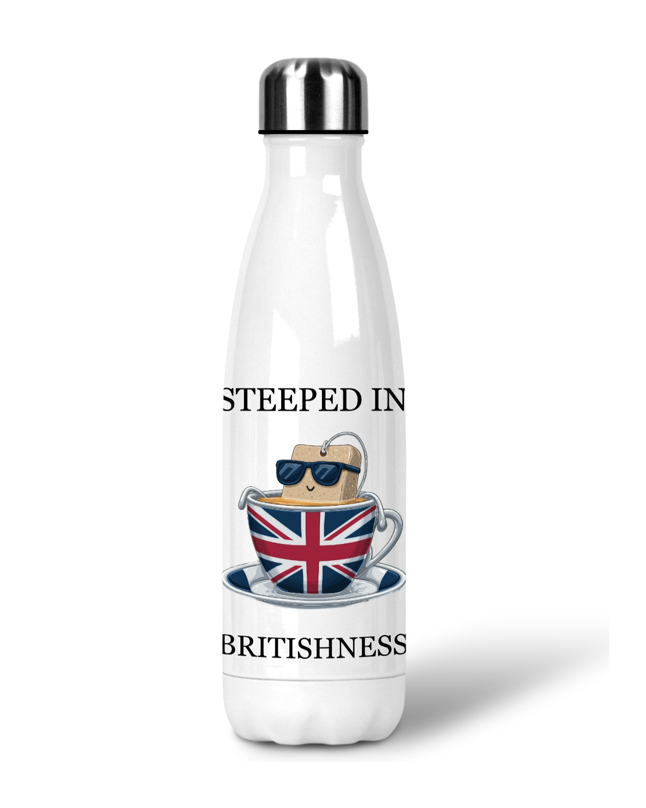 Union Jack Steel Water Bottle: British Gift for Tea Lovers