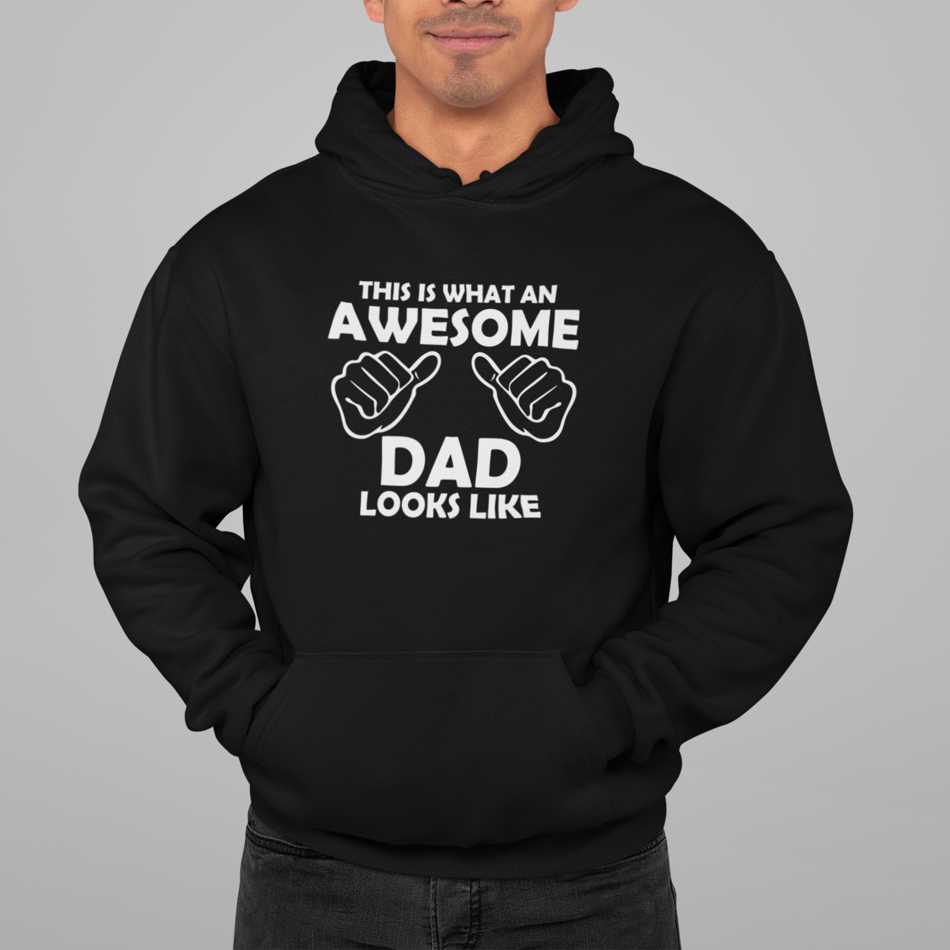 Awesome Dad Hoodie – Funny Father Gift with Thumbs Up Graphic