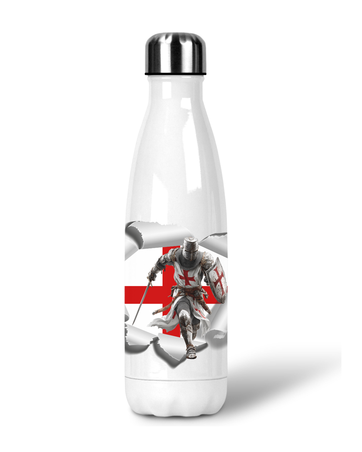 England St George’s Cross Water Bottle – 500ml Stainless Steel Insulated Flask – English Flag