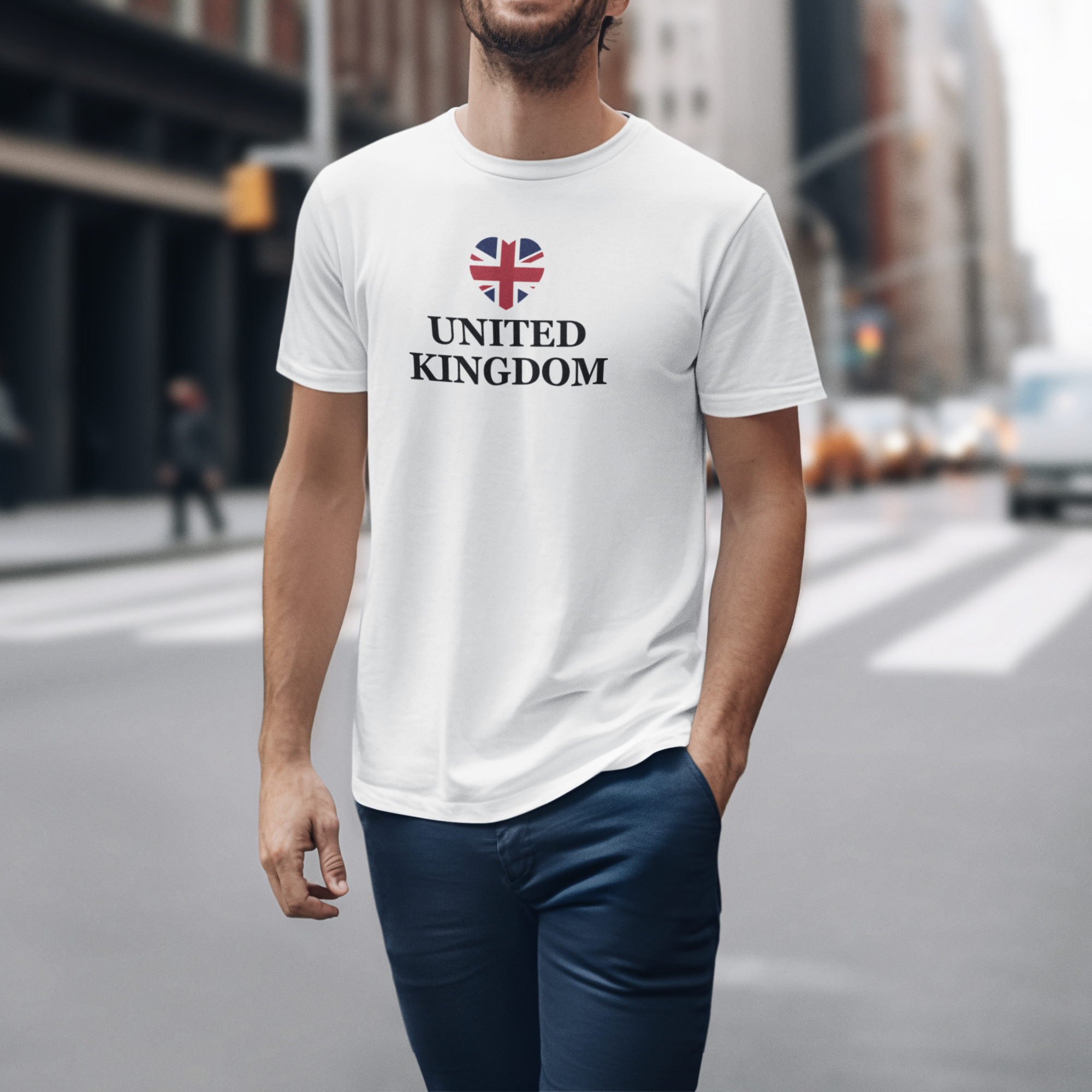 Union Jack Heart T-Shirt: British Pride Souvenir, 100% Cotton