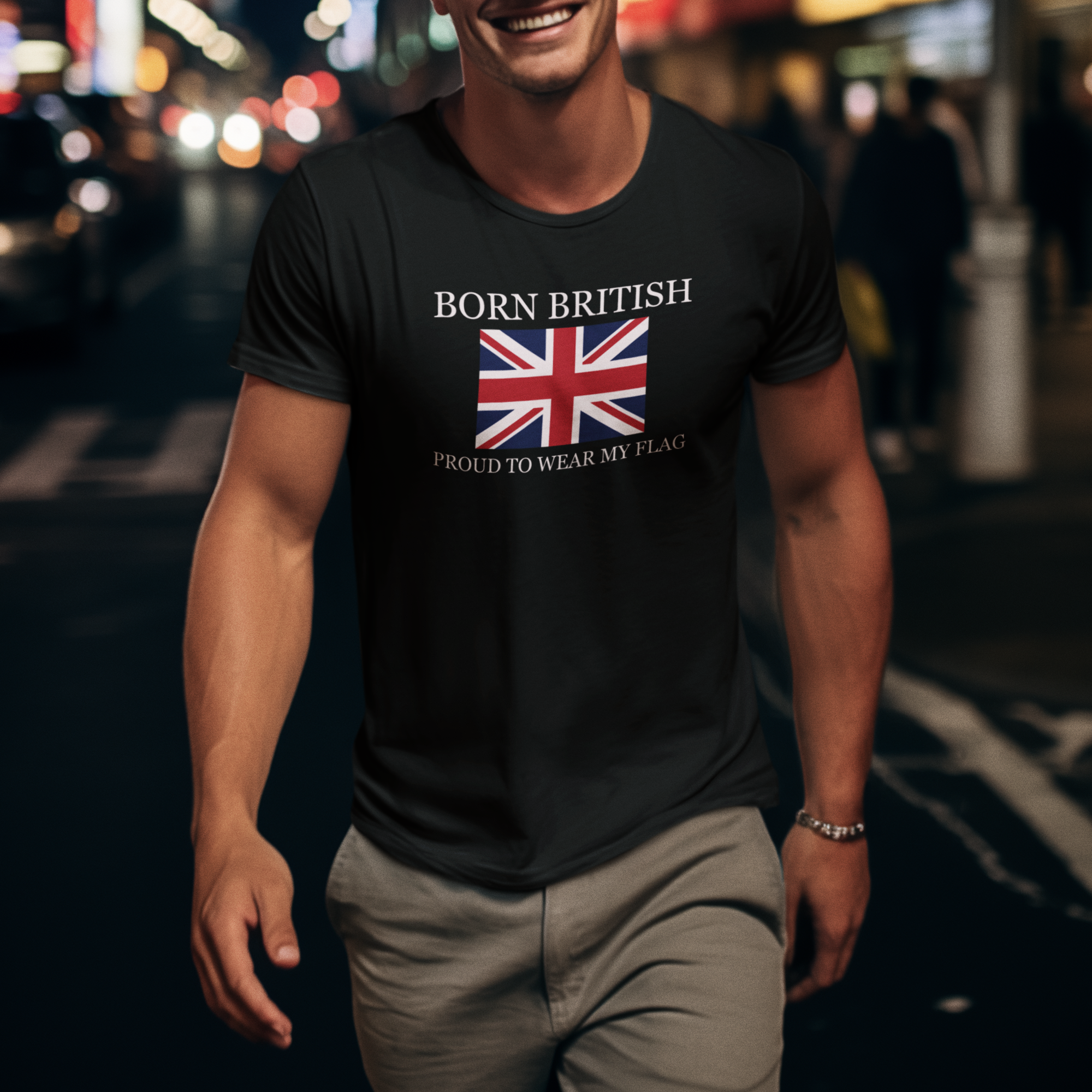 Born British T-Shirt: Union Jack Flag, UK Pride, Heritage GiftK