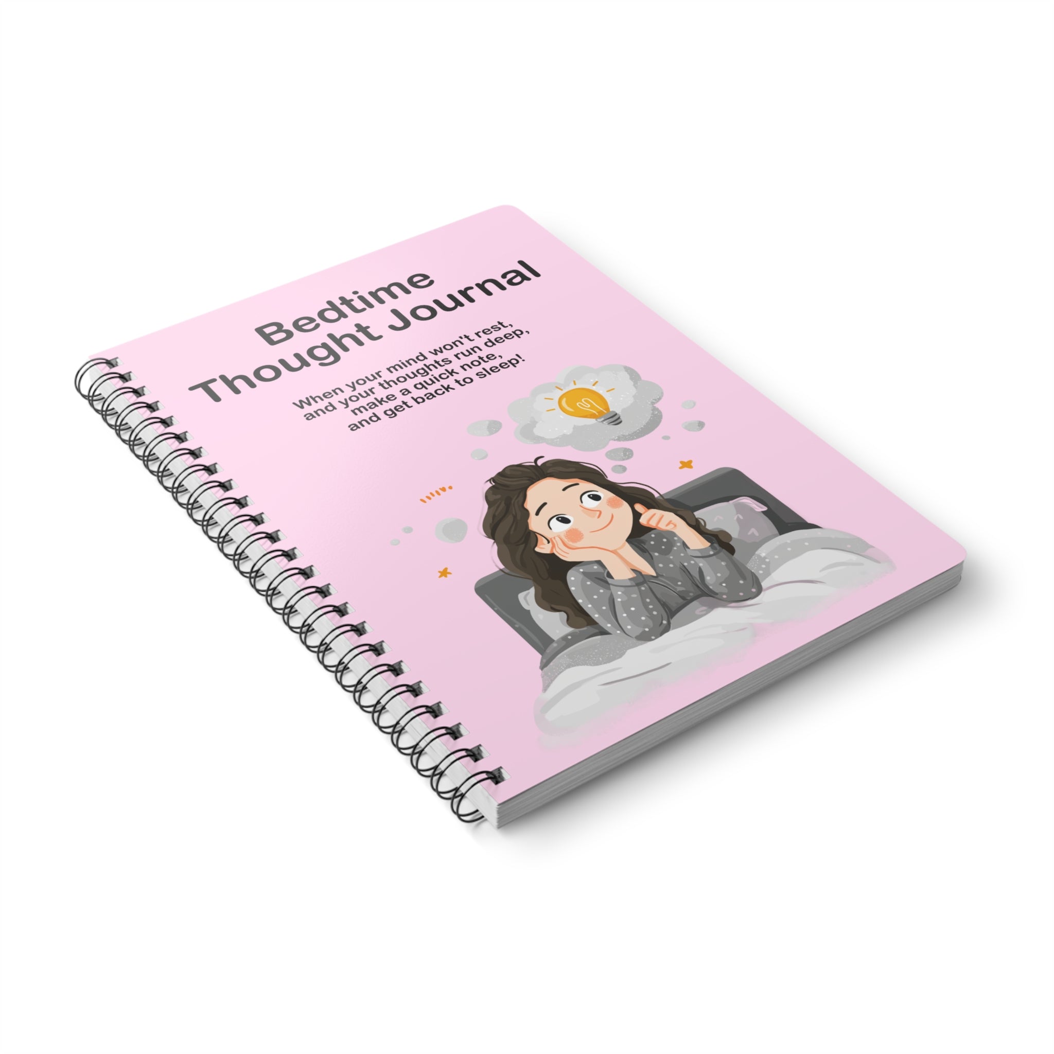 Bedtime Thought Journal: A5 Spiral Notebook for Anxiety Relief