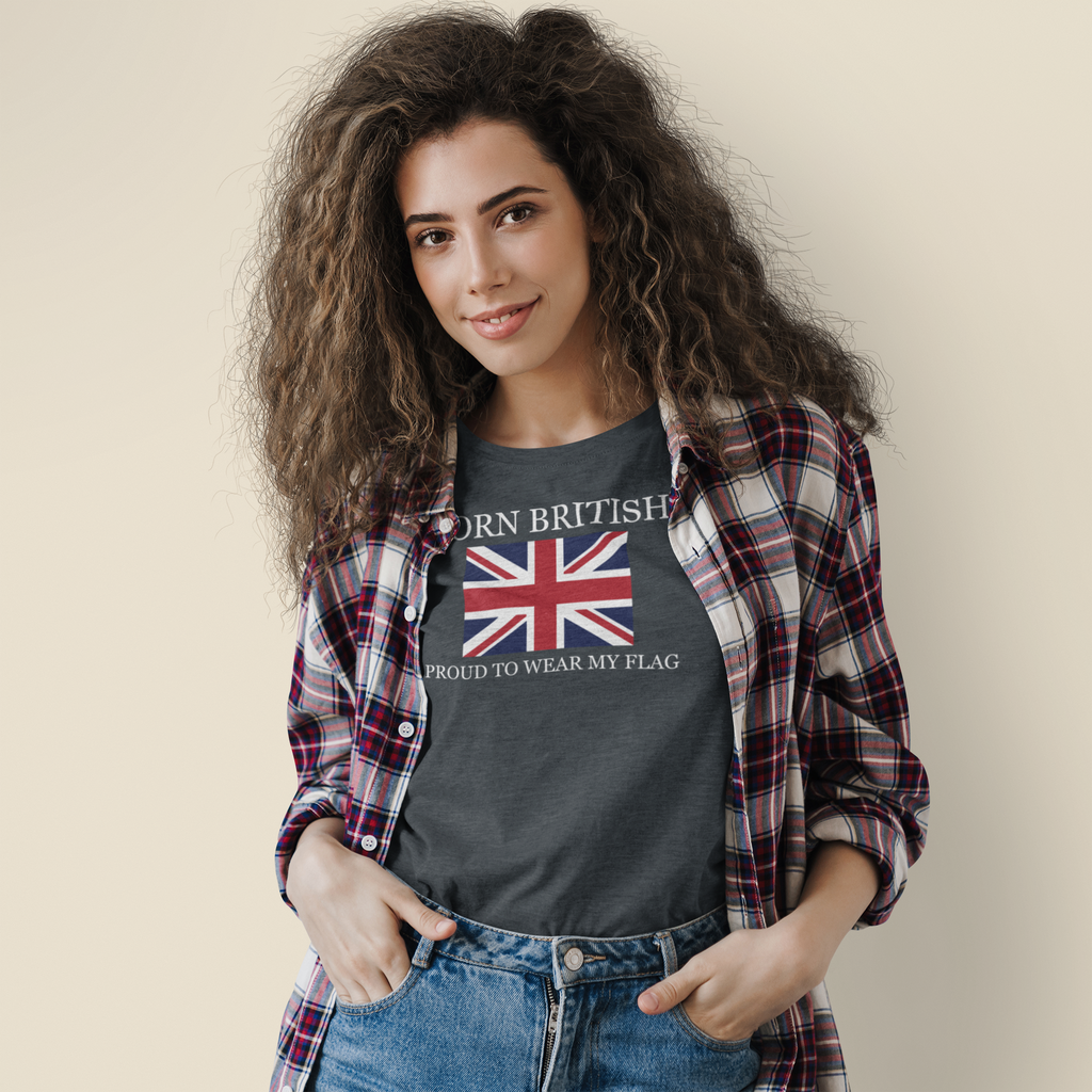 Born British T-Shirt: Union Jack Flag, UK Pride, Heritage GiftK