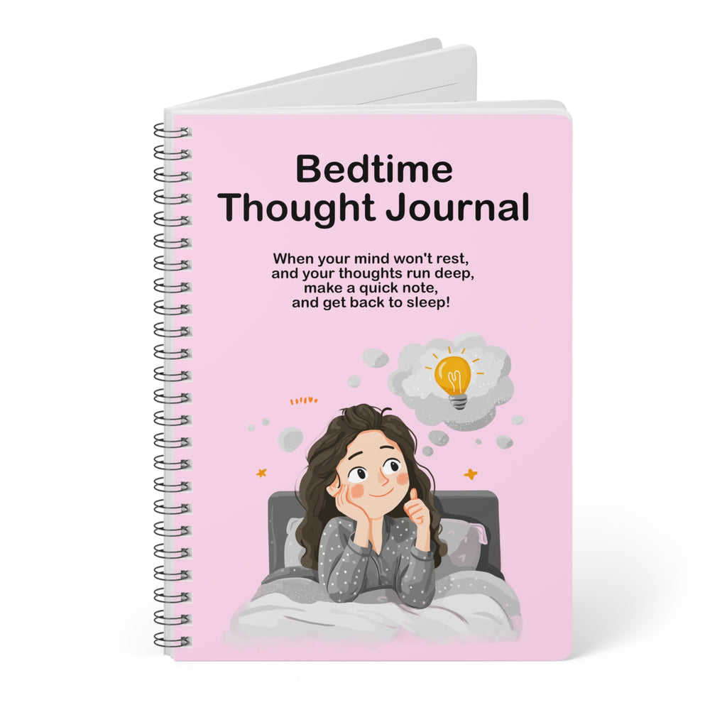 Bedtime Thought Journal: A5 Spiral Notebook for Anxiety Relief