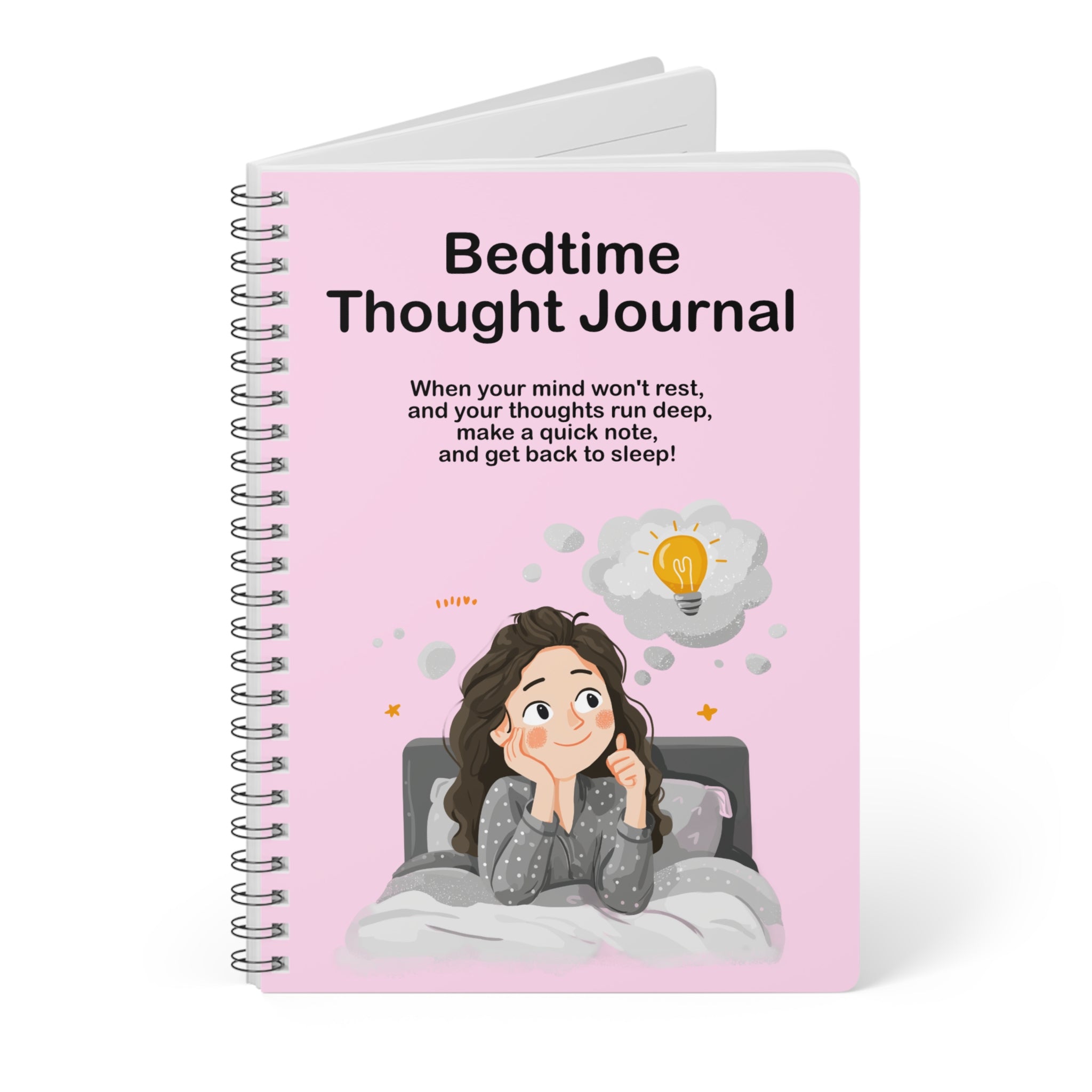 Bedtime Thought Journal: A5 Spiral Notebook for Anxiety Relief