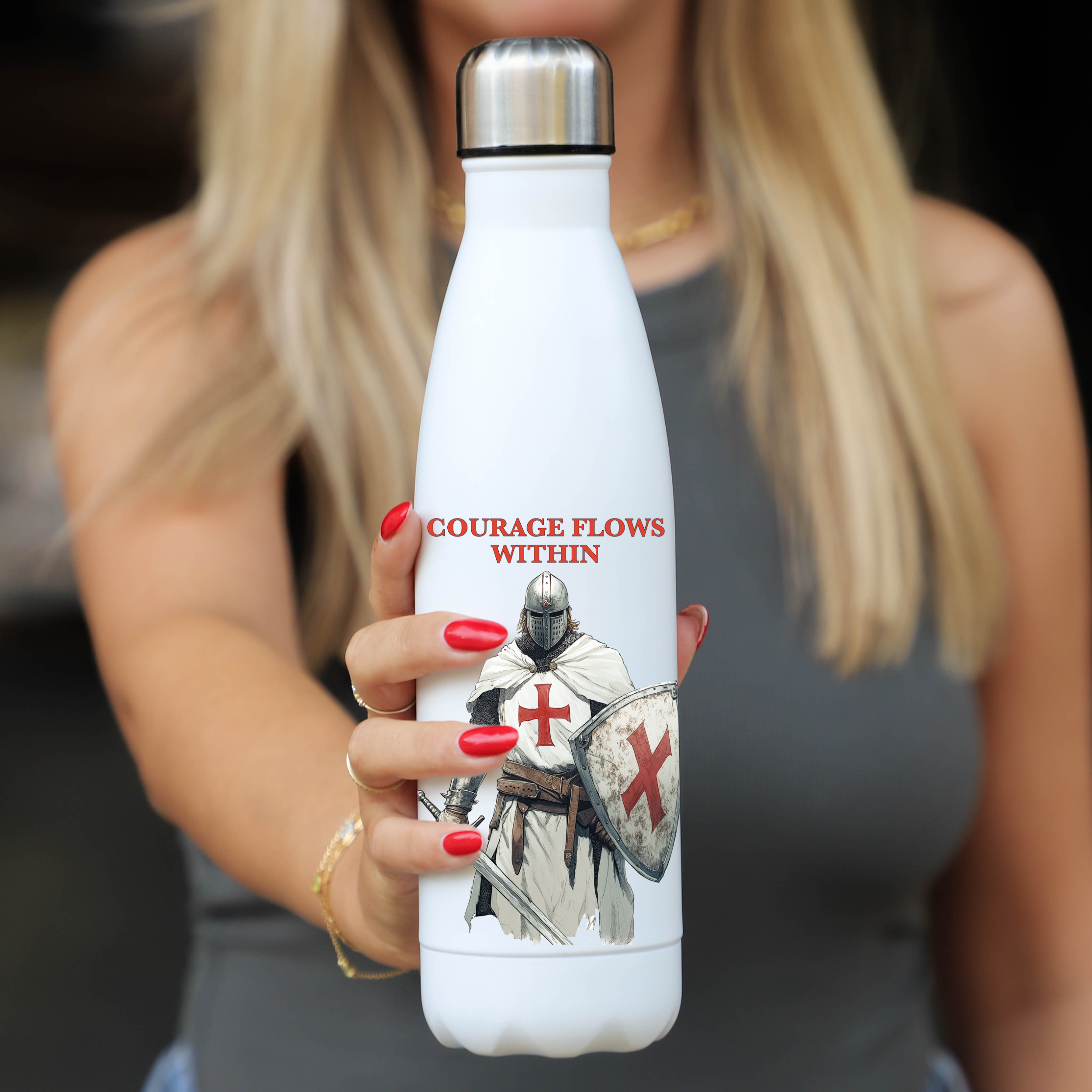 Templar Knight Thermos Flask – Medieval Stainless Steel Water Bottle