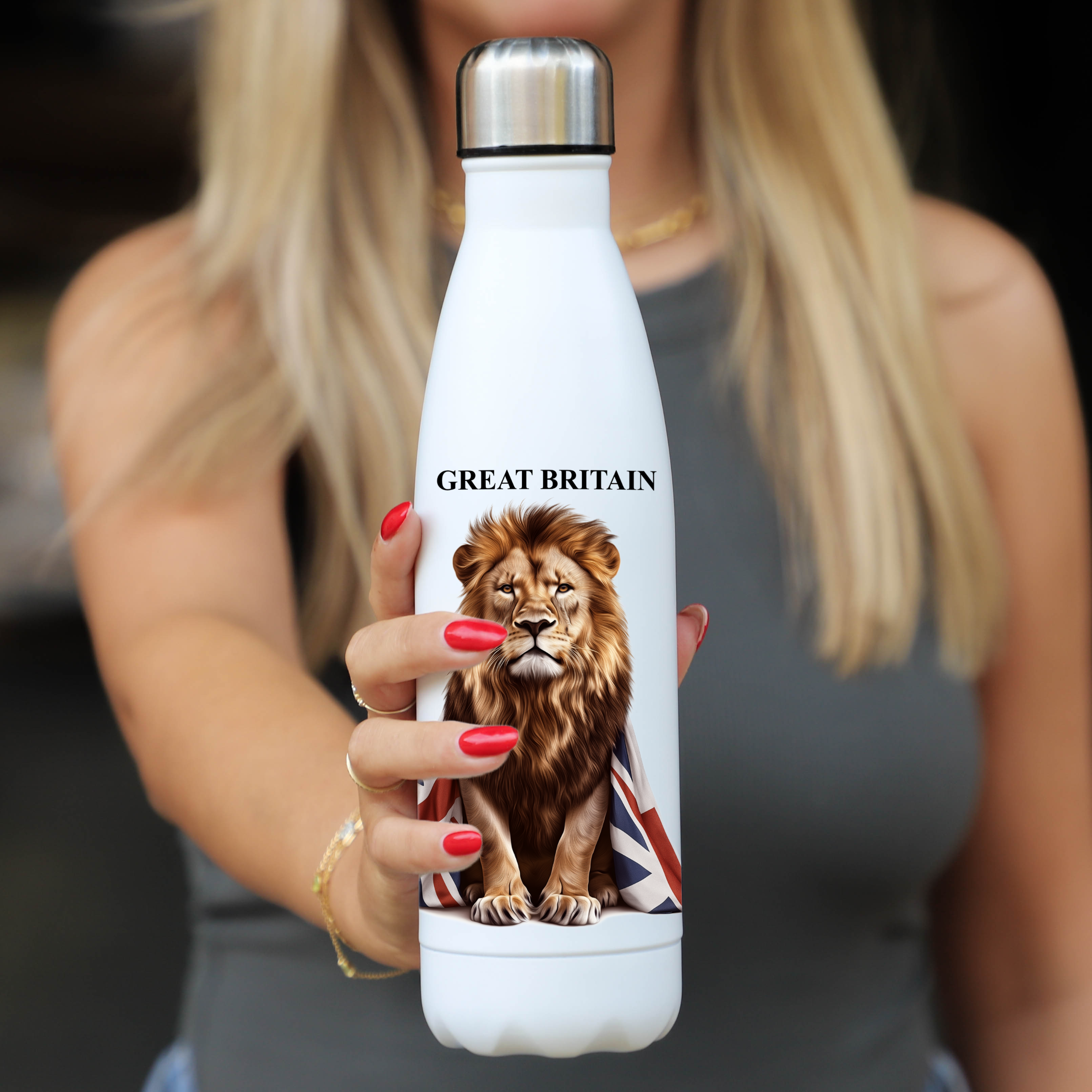 Lion Design Insulated Thermos Bottle 500ml - Premium Stainless Steel