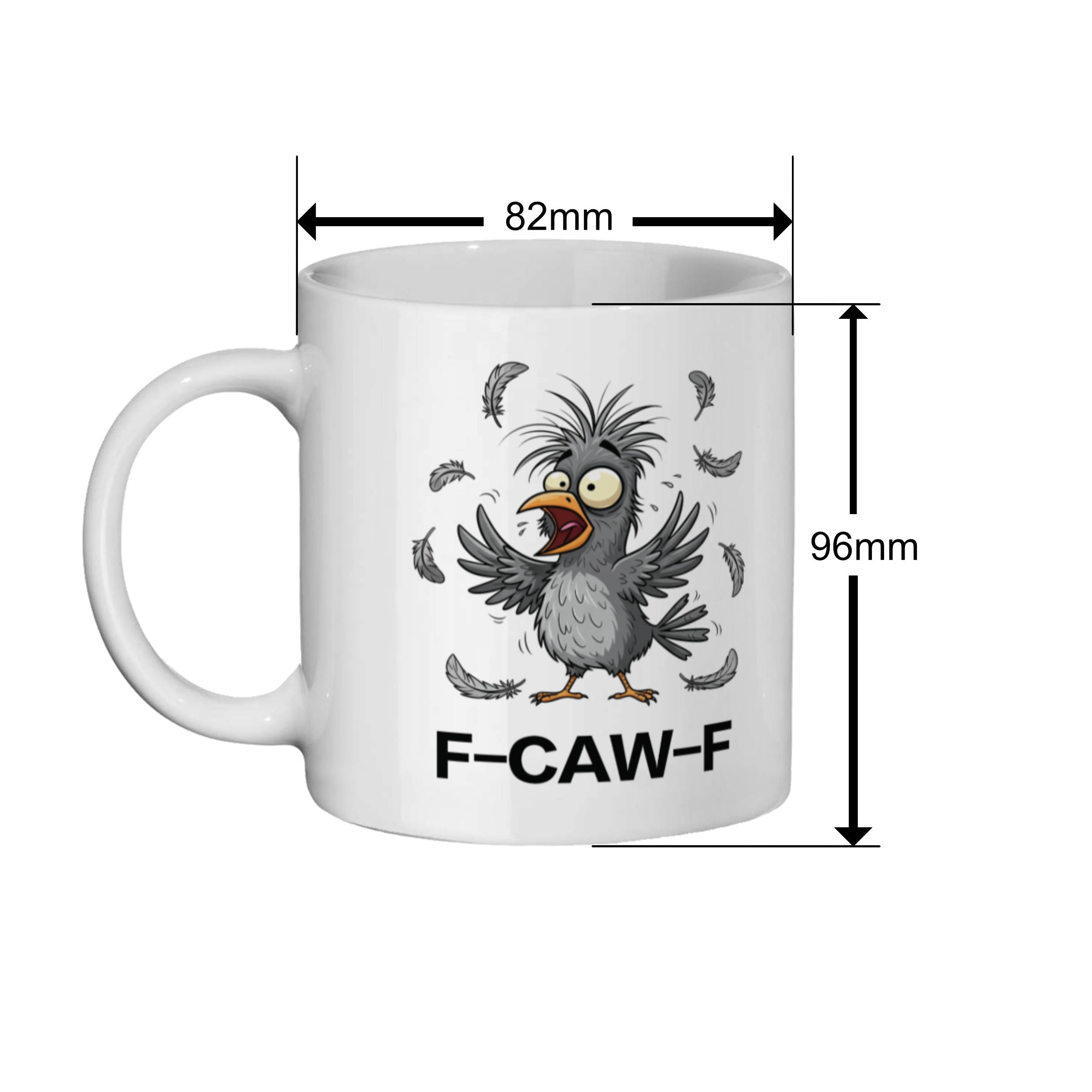 F-CAW-F Funny Crow Ceramic Mug 11oz - Premium Quality Coffee Cup