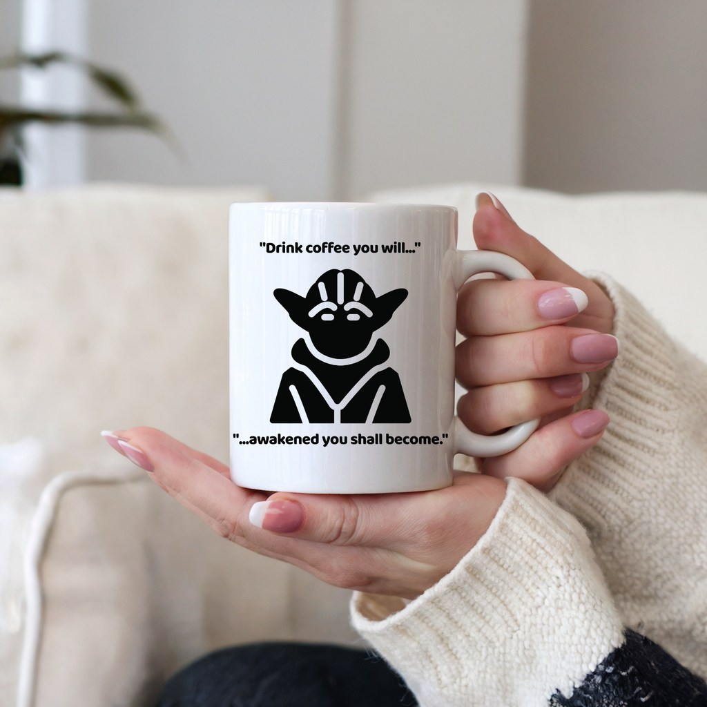 Yoda Coffee Mug 11oz - Drink Coffee You Will - Ceramic Star Wars Gift