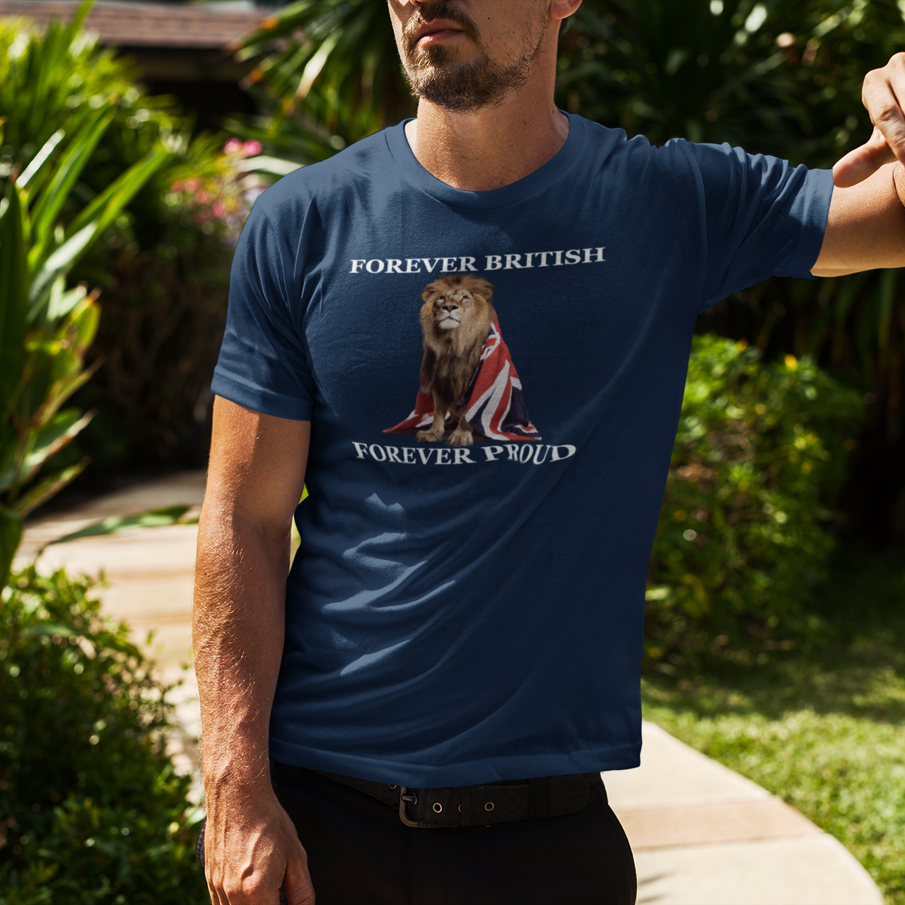Regal Lion Union Jack T-Shirt: British Pride Ringspun Cotton Tee