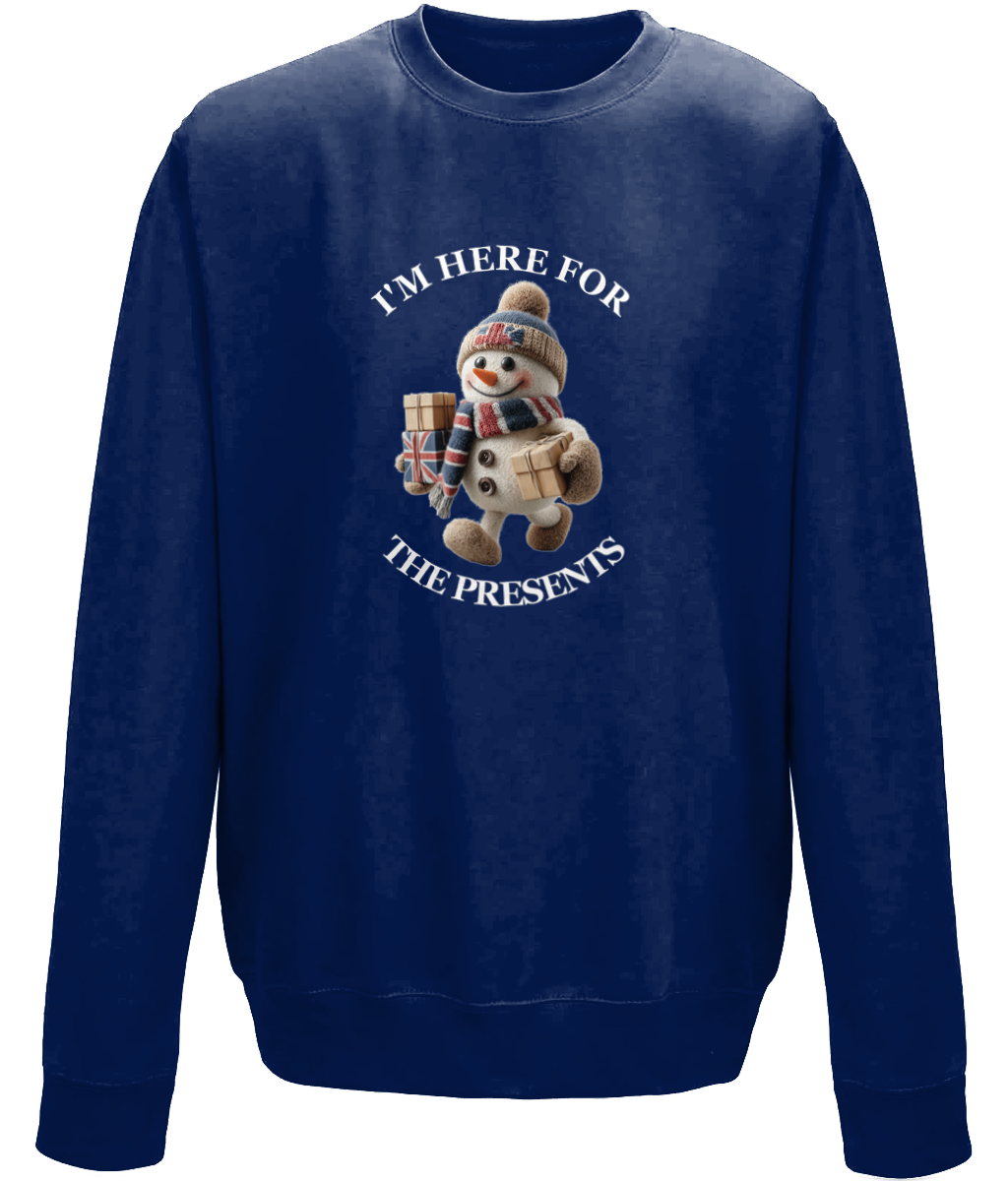 Here For The Presents Funny Christmas Sweatshirt