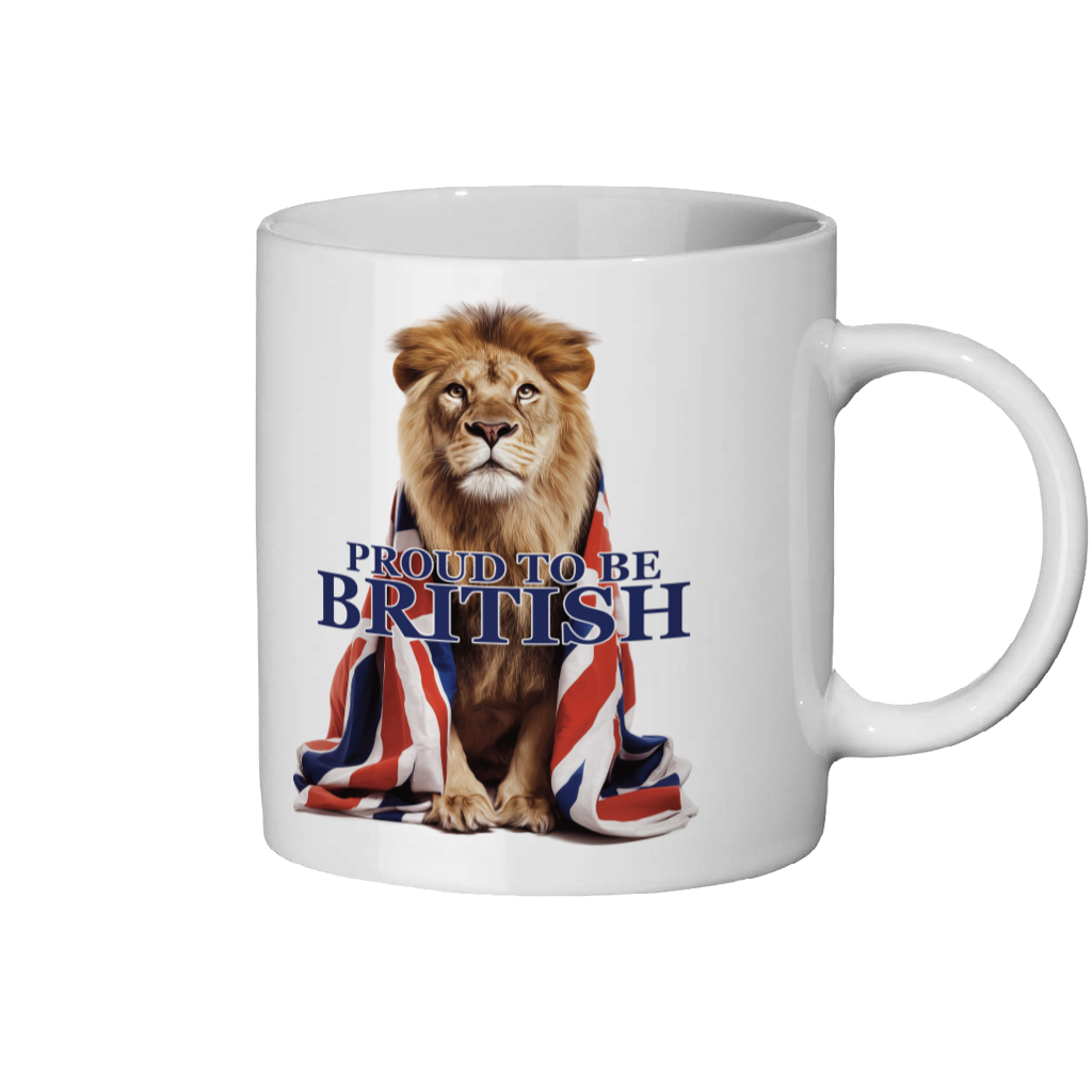British Regal Lion Coffee Mug - Proud to be British 11oz