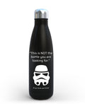 Storm Trooper Thermos: Black Metal Water Bottle, Unique Star Wars Fan Gift