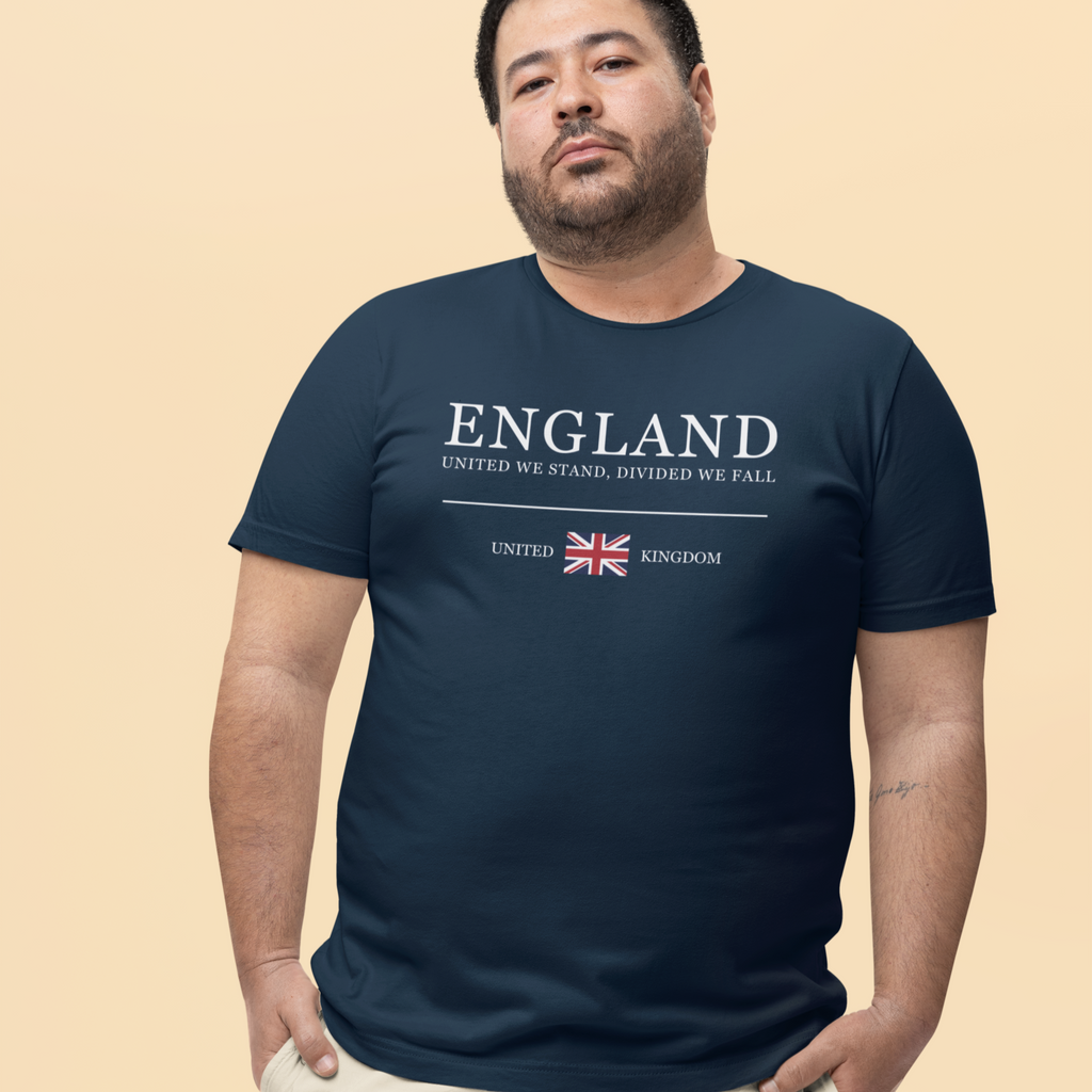 England T-Shirt: Union Jack Pride, United We Stand - 100% Cotton