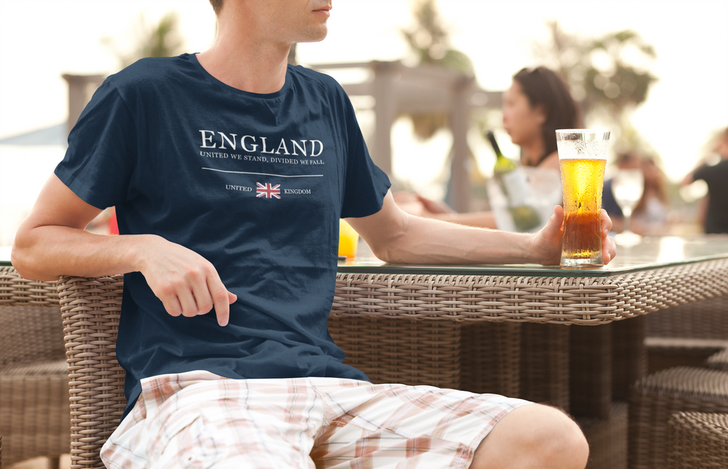 England T-Shirt: Union Jack Pride, United We Stand - 100% Cotton