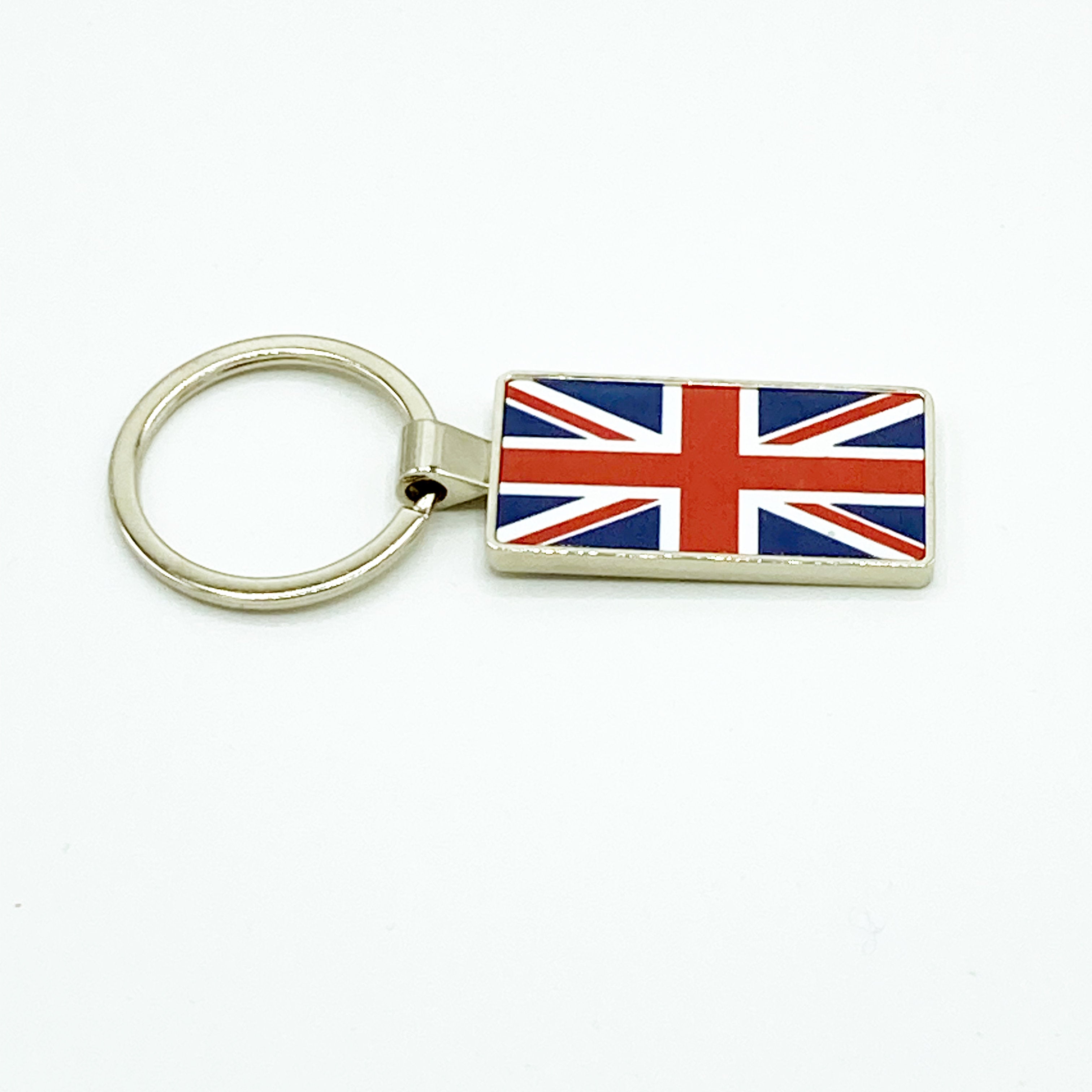 Keychain with Union Jack design on a white background
