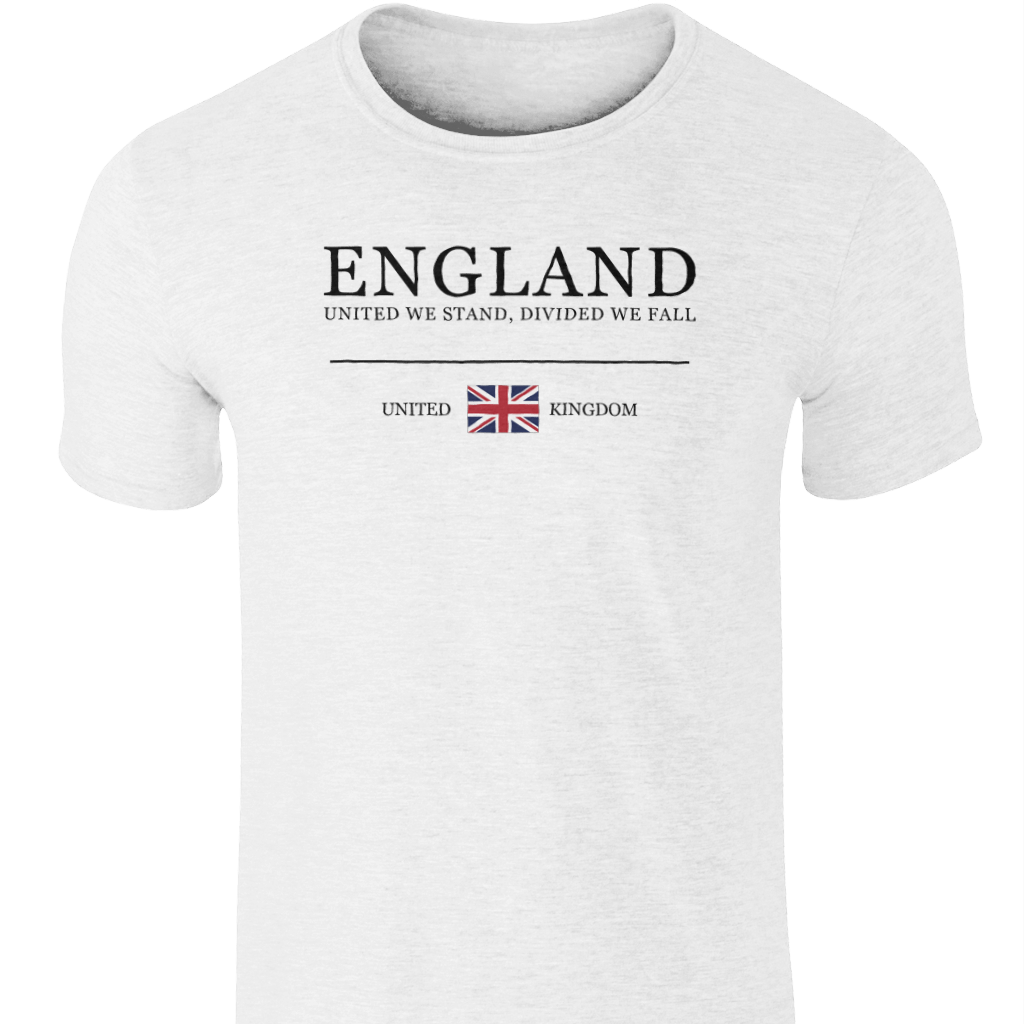 England T-Shirt: Union Jack Pride, United We Stand - 100% Cotton