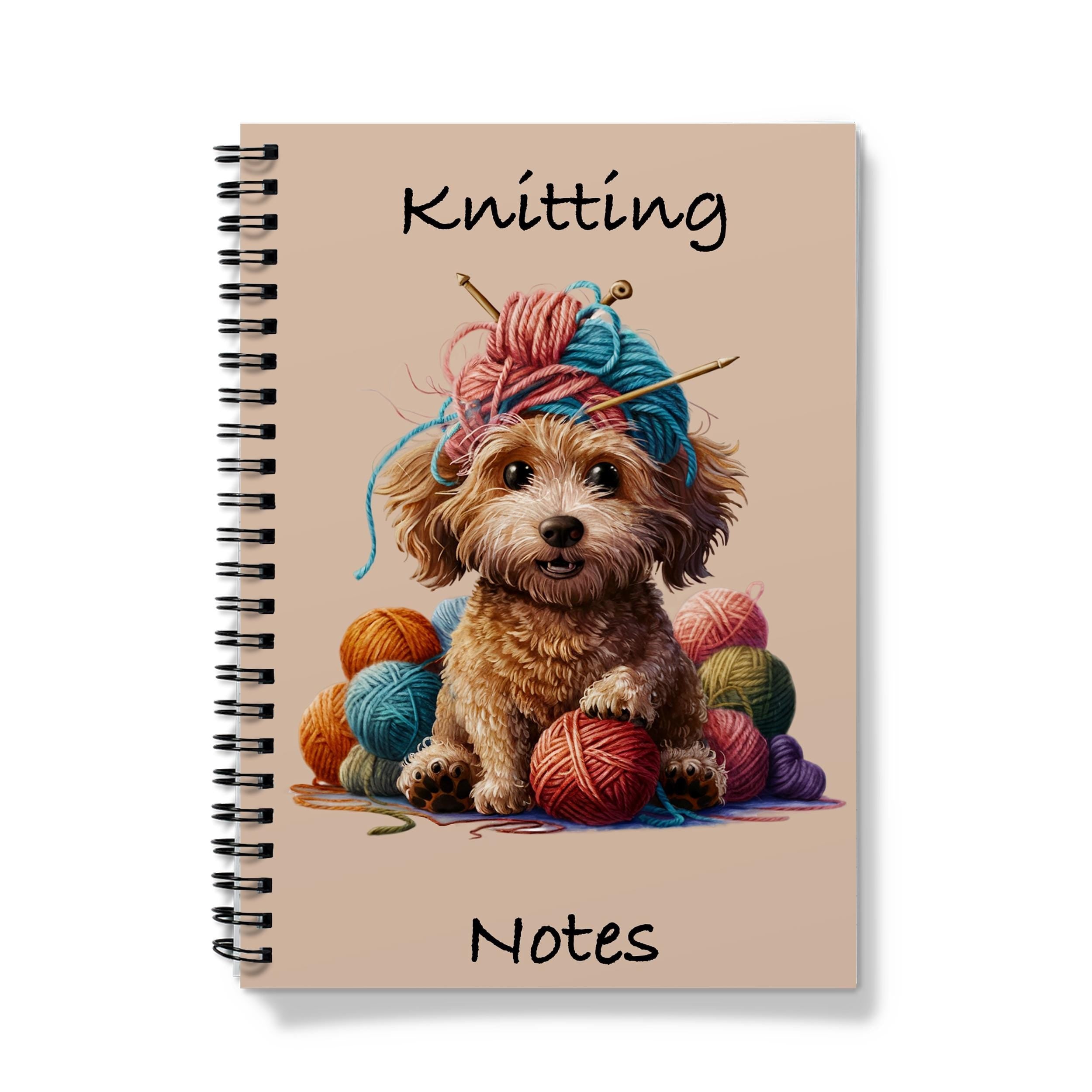 Puppy Knitting Project Journal: A5 Spiral Notebook for Knitters