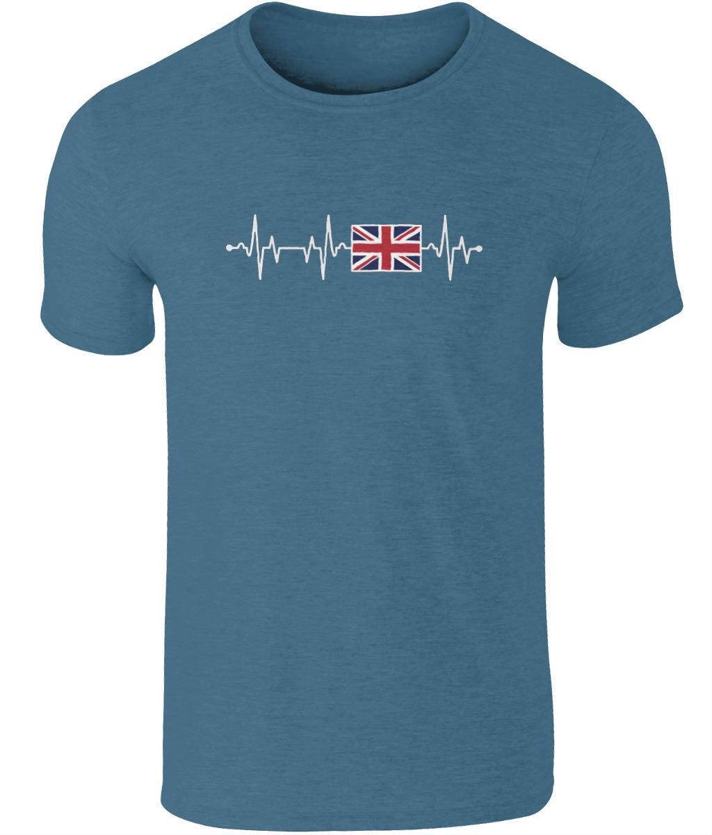 Union Jack Heartbeat Tee – Cotton British Flag T-Shirt