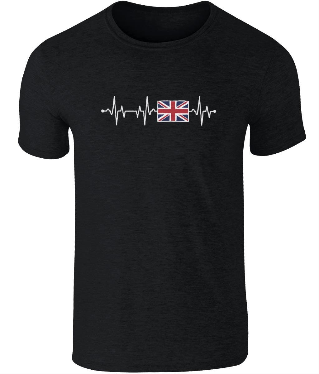 Union Jack Heartbeat Tee – Cotton British Flag T-Shirt