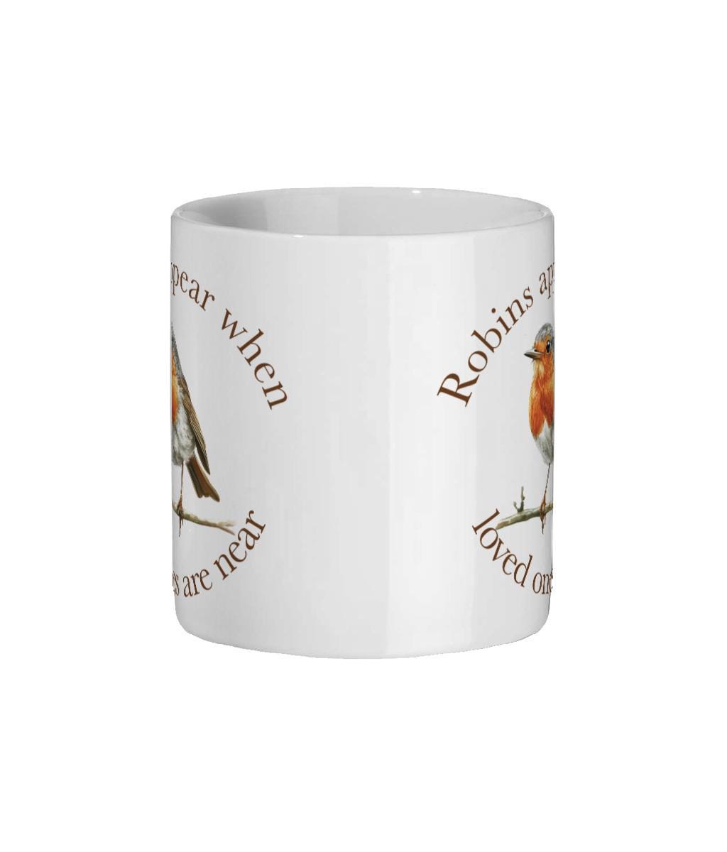 Robin Memorial Coffee Mug: Remembrance Gift, Bird Lover Ceramic Mug