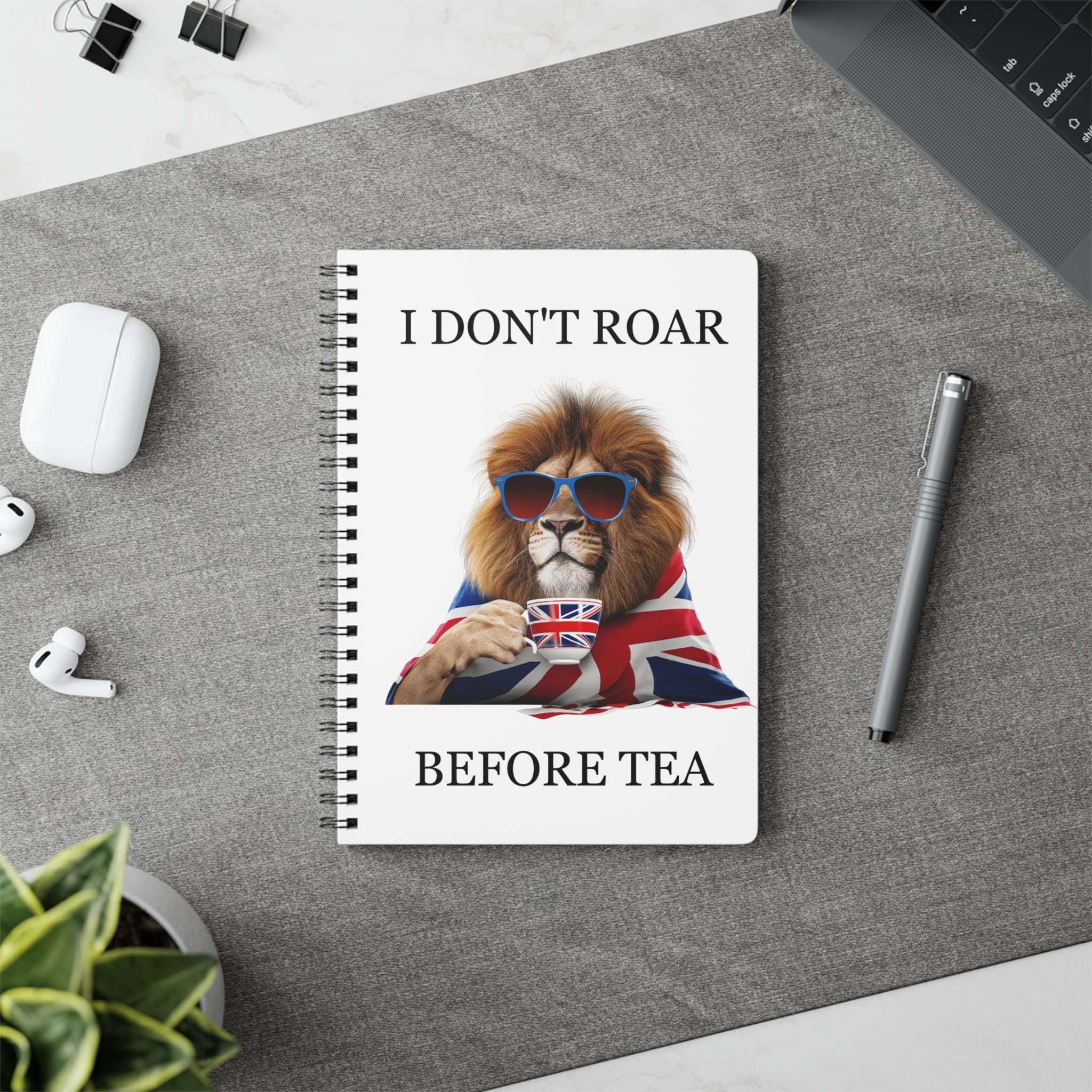 Regal Lion Notepad: Funny British Union Jack Notebook