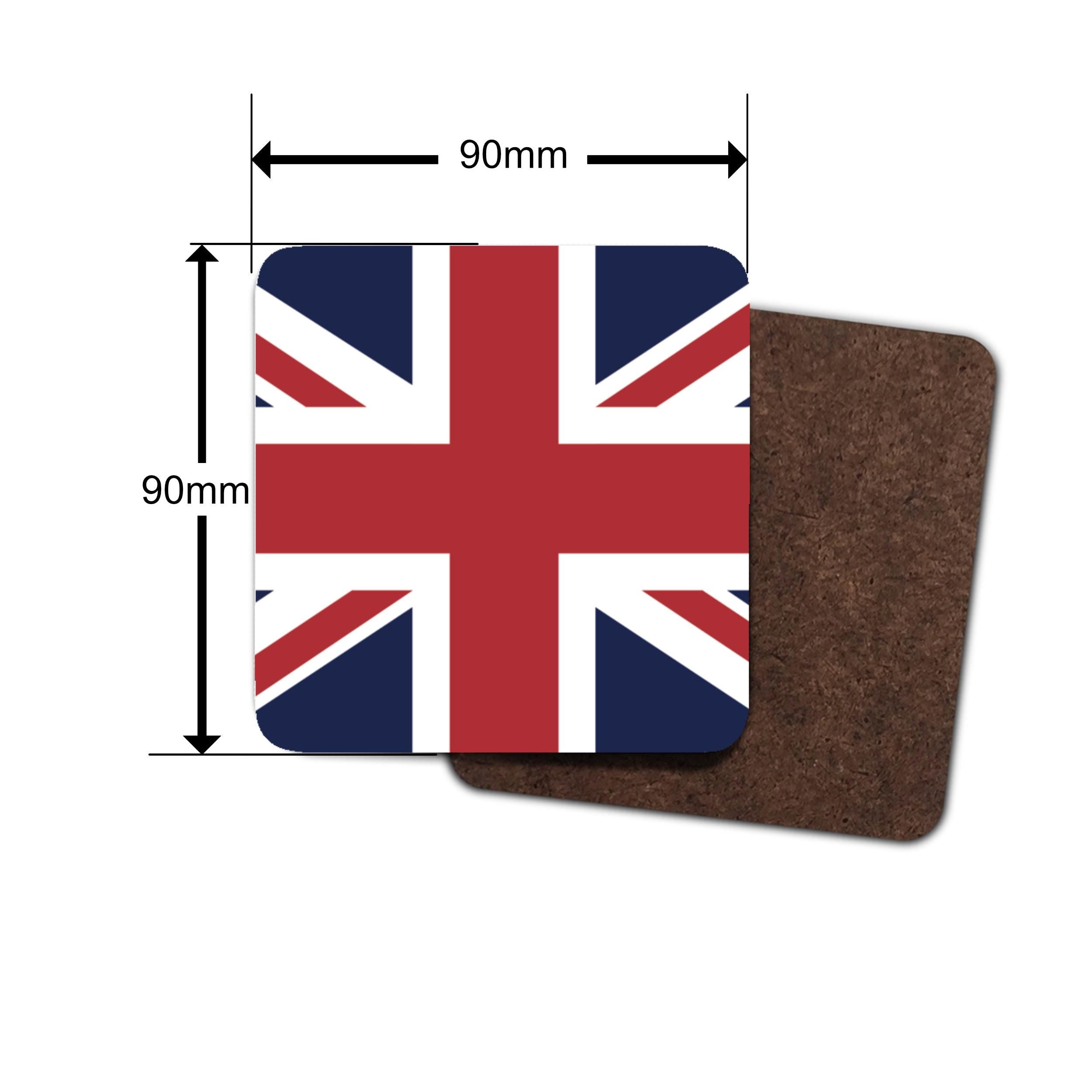Union Jack Flag Coasters: British Pride Drink Mats (Set of 4)
