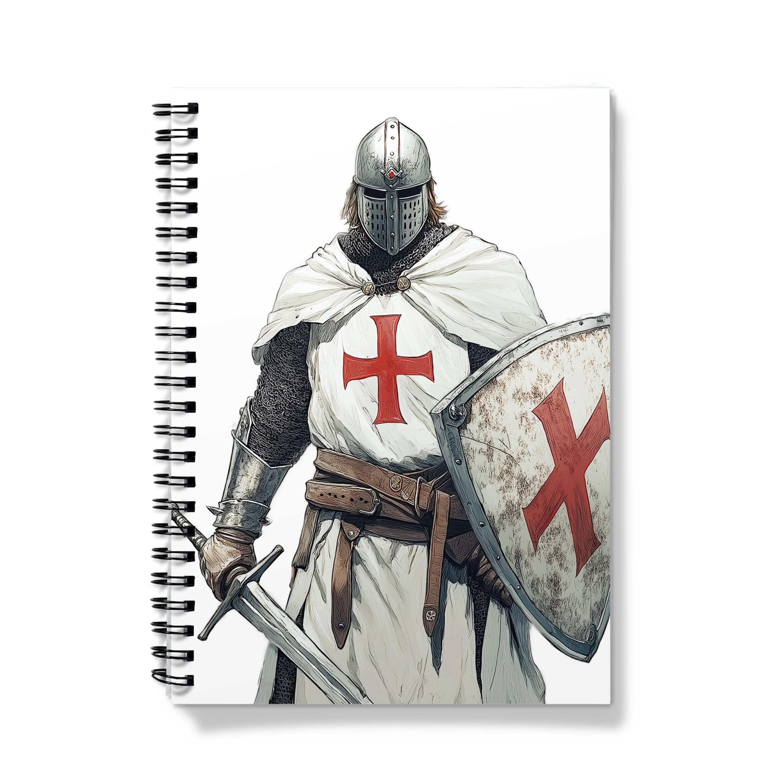 Crusader Knight A5 Spiral Notebook: Medieval Templar Journal
