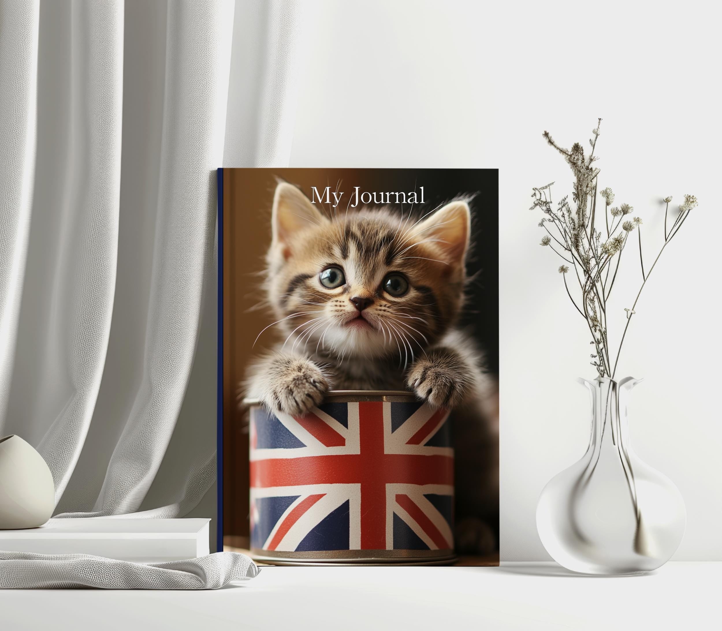 Tabby Kitten Hardback Journal: British Cat Lover Notebook - A5/A4