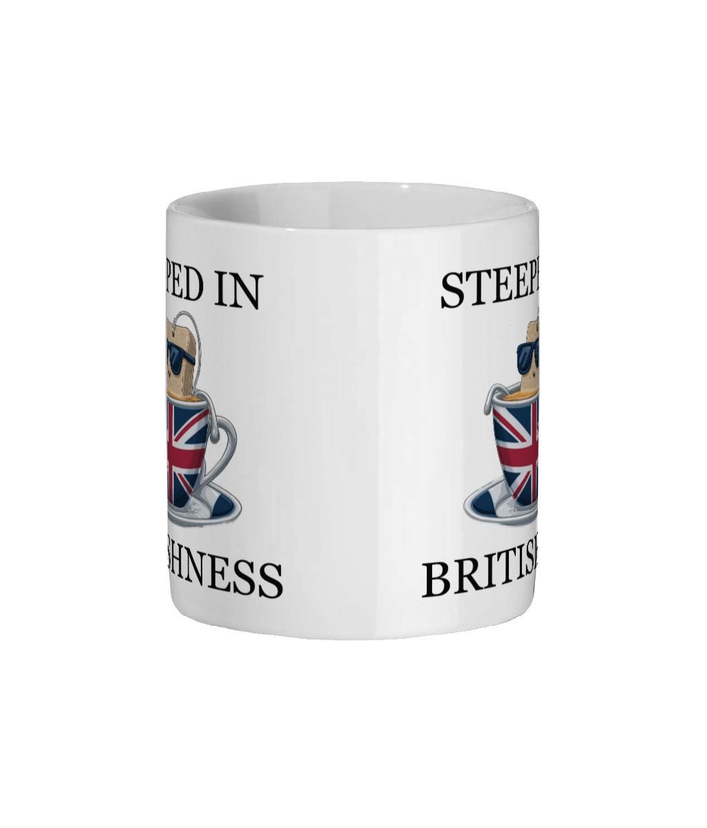 Funny British Tea Mug: Union Jack UK Gift for Anglophiles