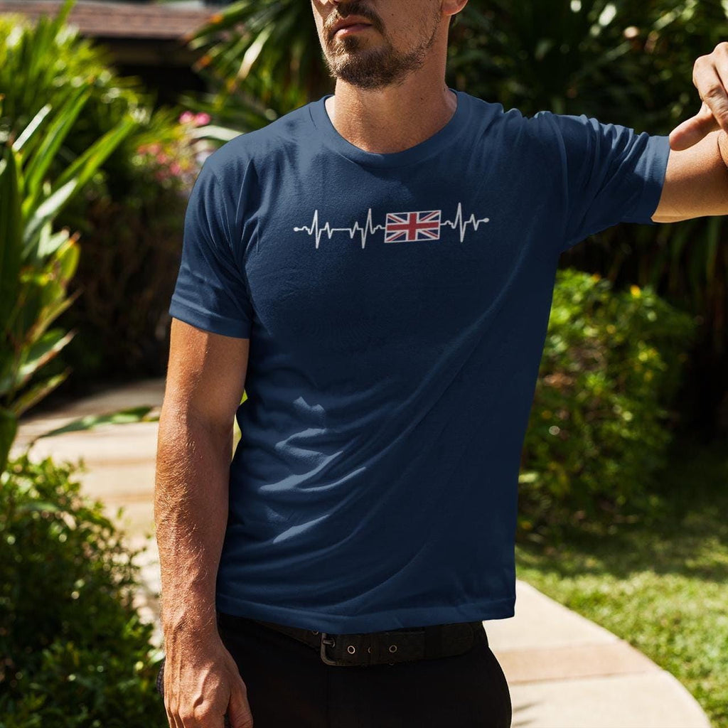 Union Jack Heartbeat Tee – Cotton British Flag T-Shirt