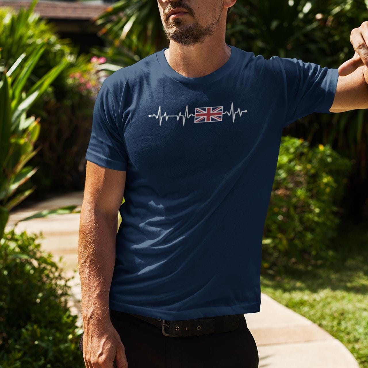 Union Jack Heartbeat Tee – Cotton British Flag T-Shirt