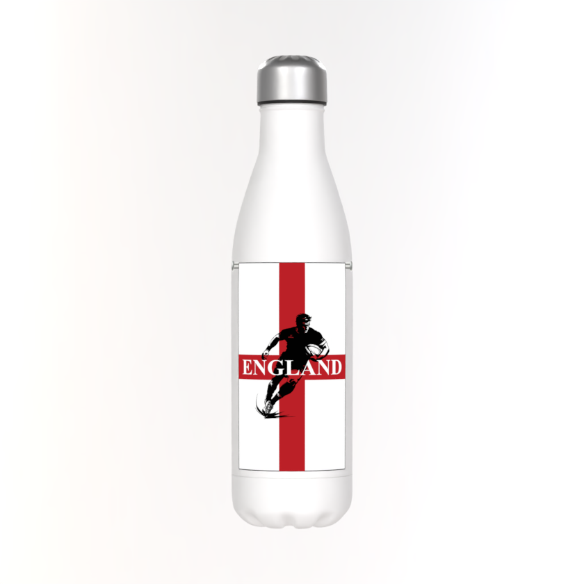 England Rugby Water Bottle – 500ml Insulated Stainless Steel Thermos