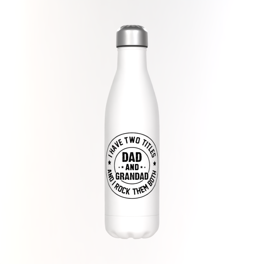 500ml Insulated Stainless Steel Water Bottle - Dad and Grandad