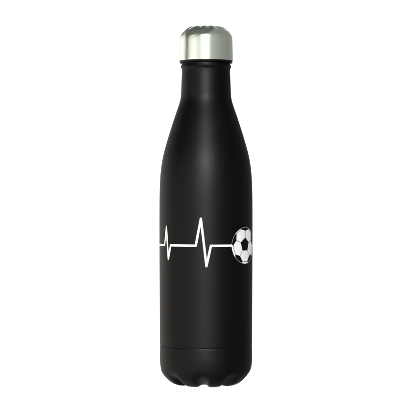 Football Heartbeat 50cl Thermos Bottle - Insulated Stainless Steel Water Bottle